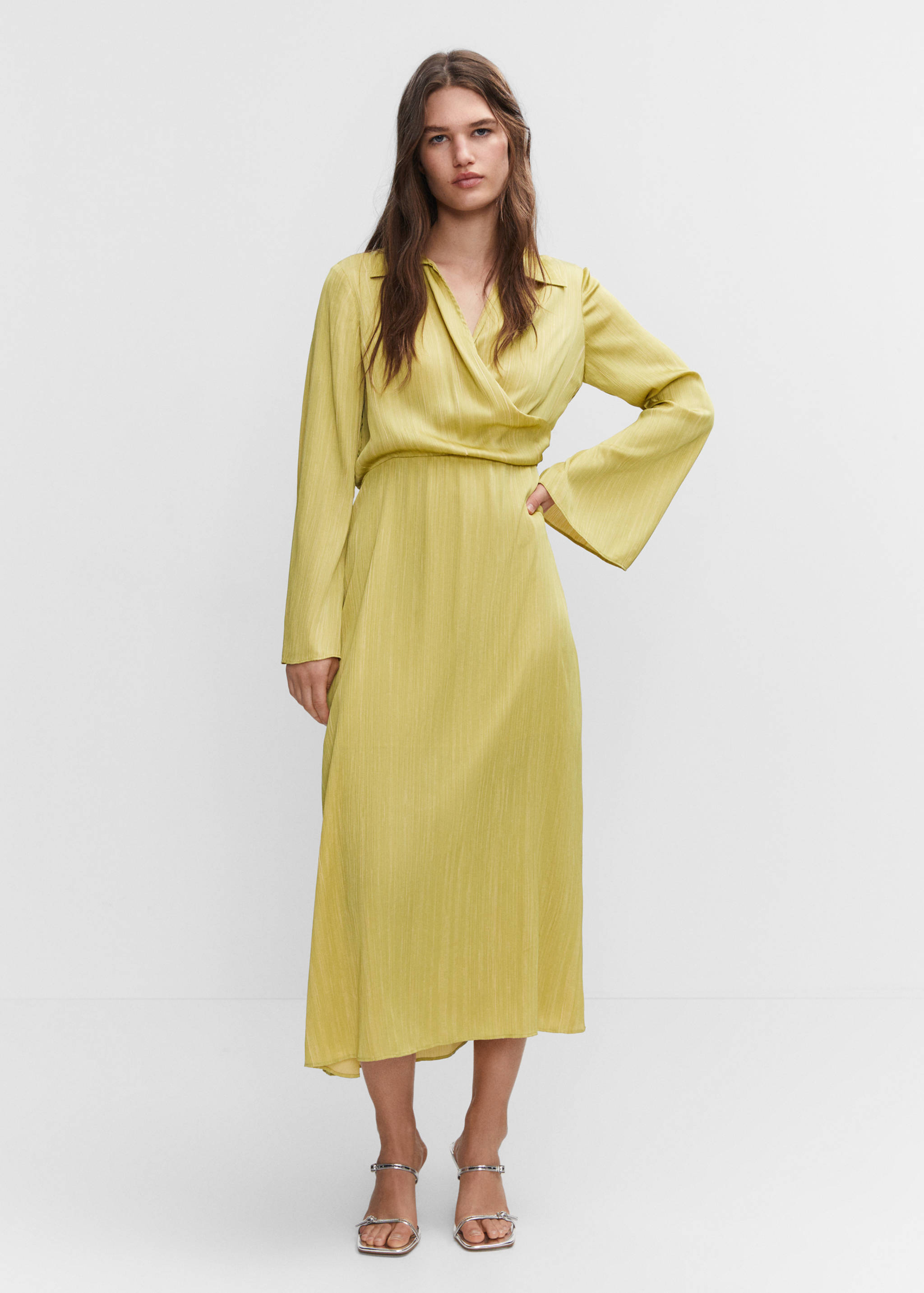 mango satin shirt dress Satin shirt dress - Women