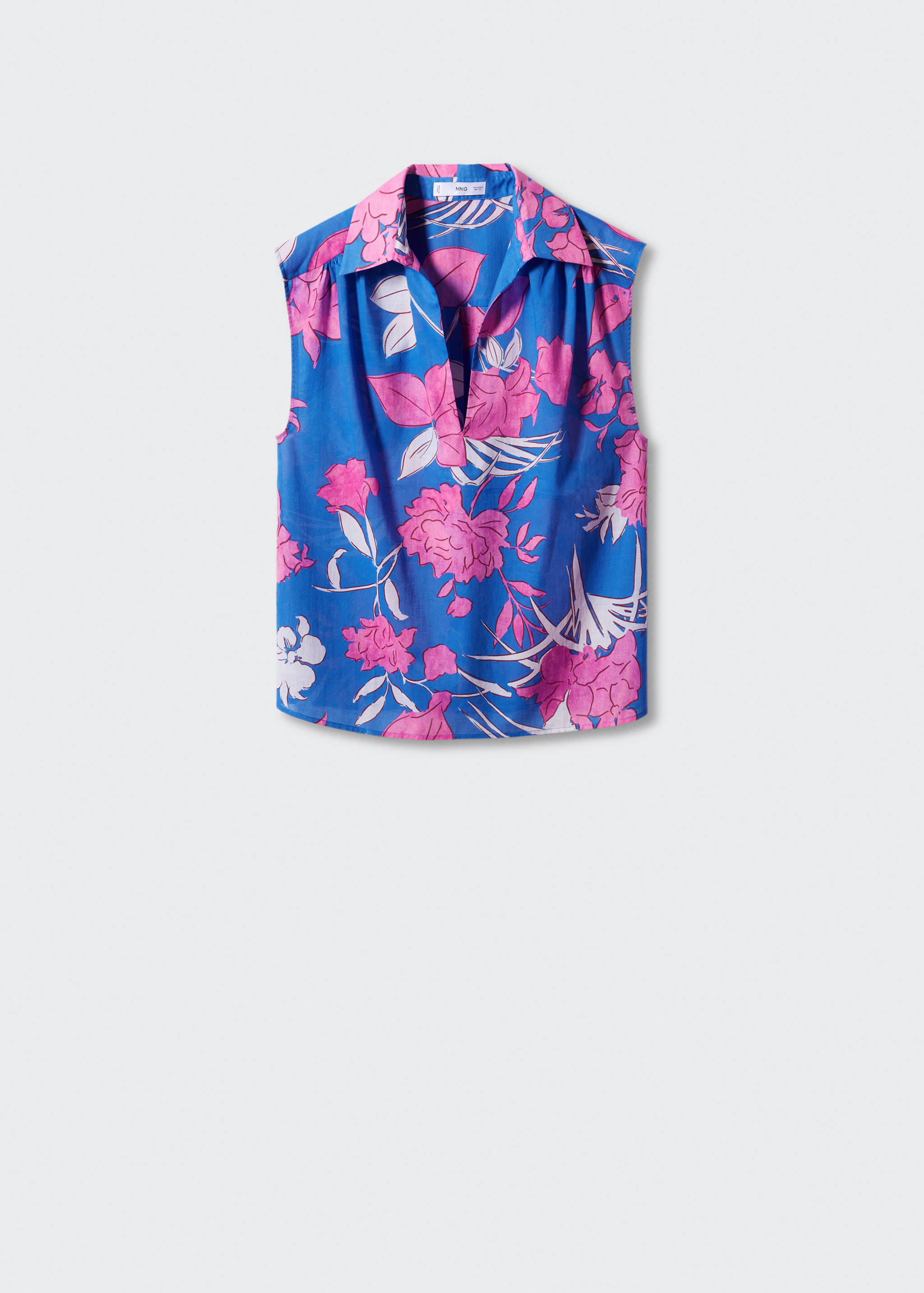 Рубашка без рукавов с принтом - Изделие без модели