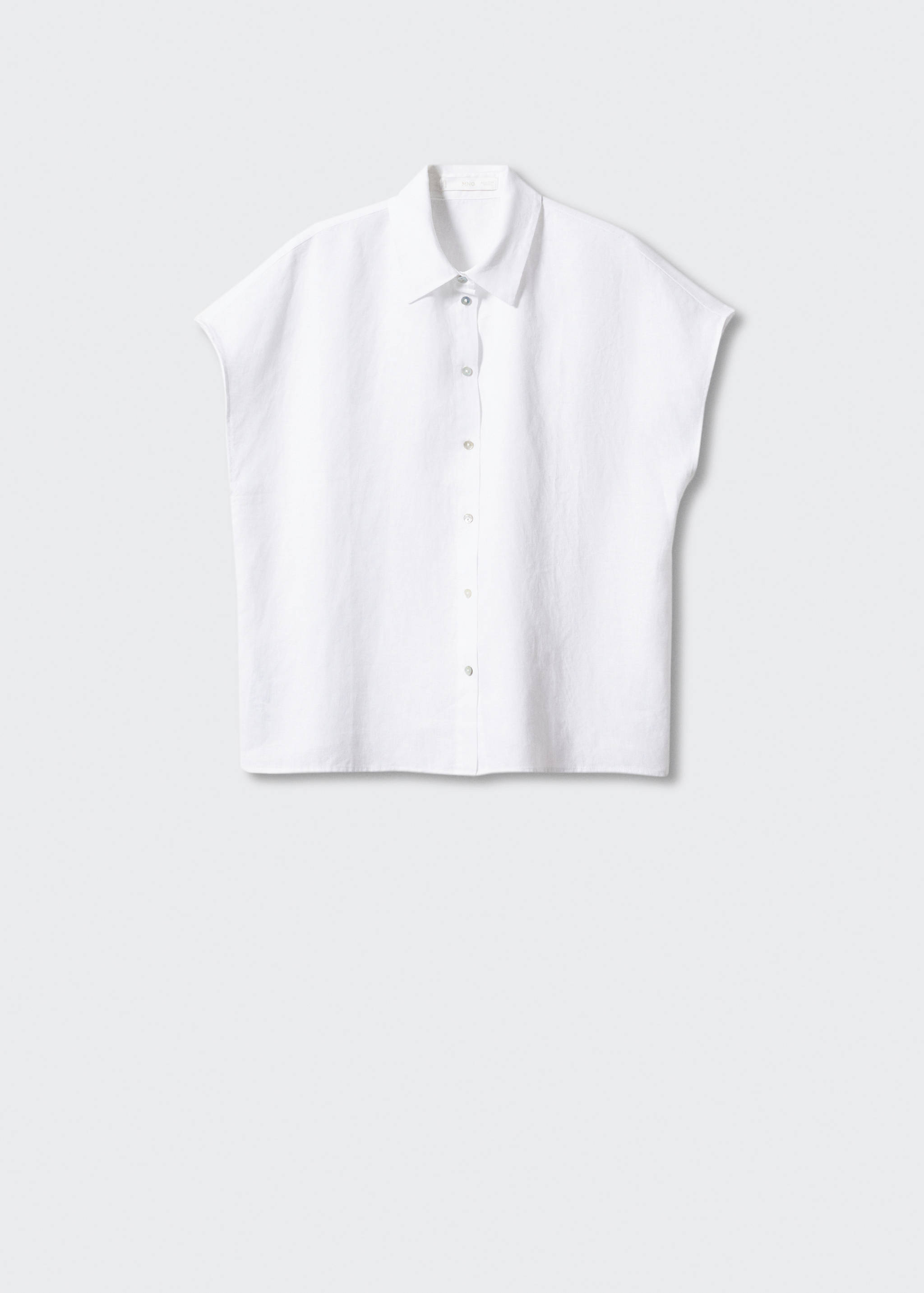 Short sleeve linen-blend shirt - Article without model