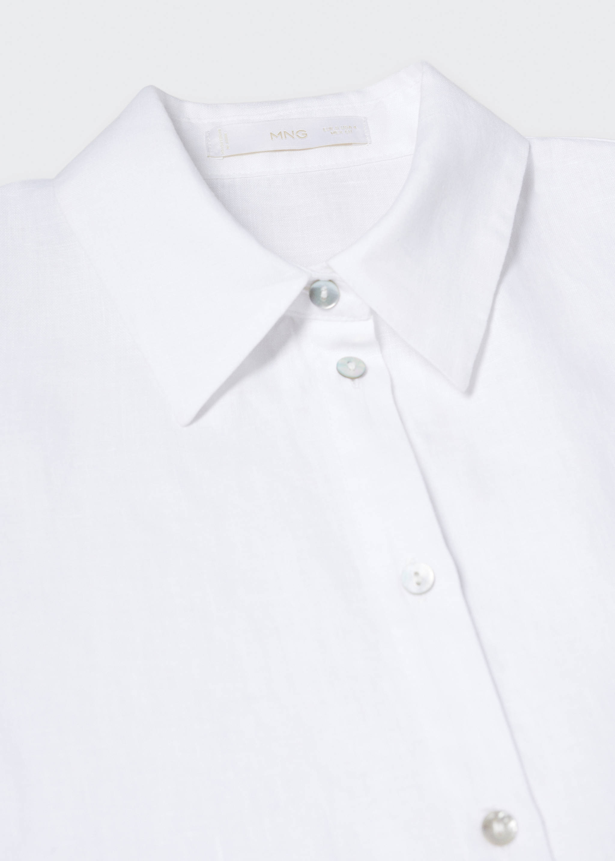 Short sleeve linen-blend shirt - Details of the article 8