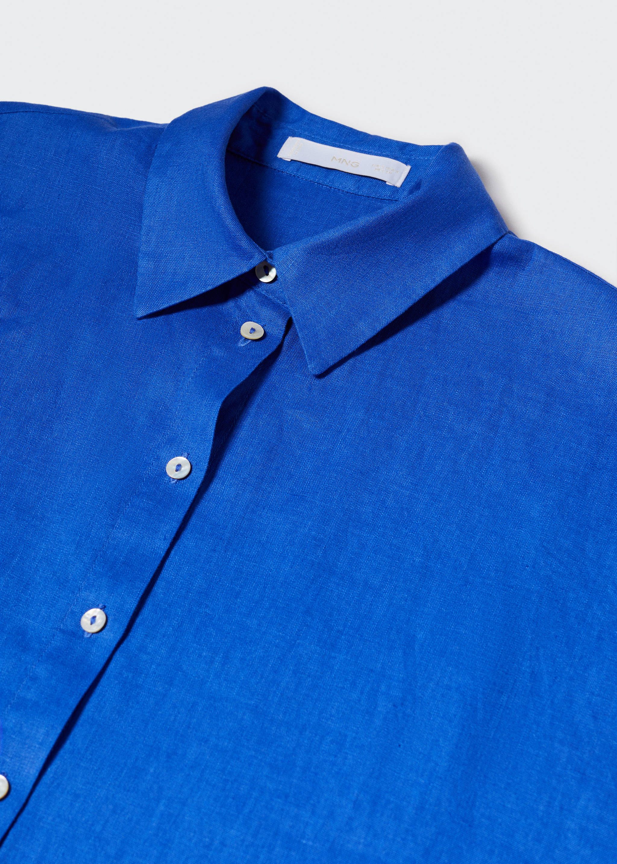Short sleeve linen-blend shirt - Details of the article 8