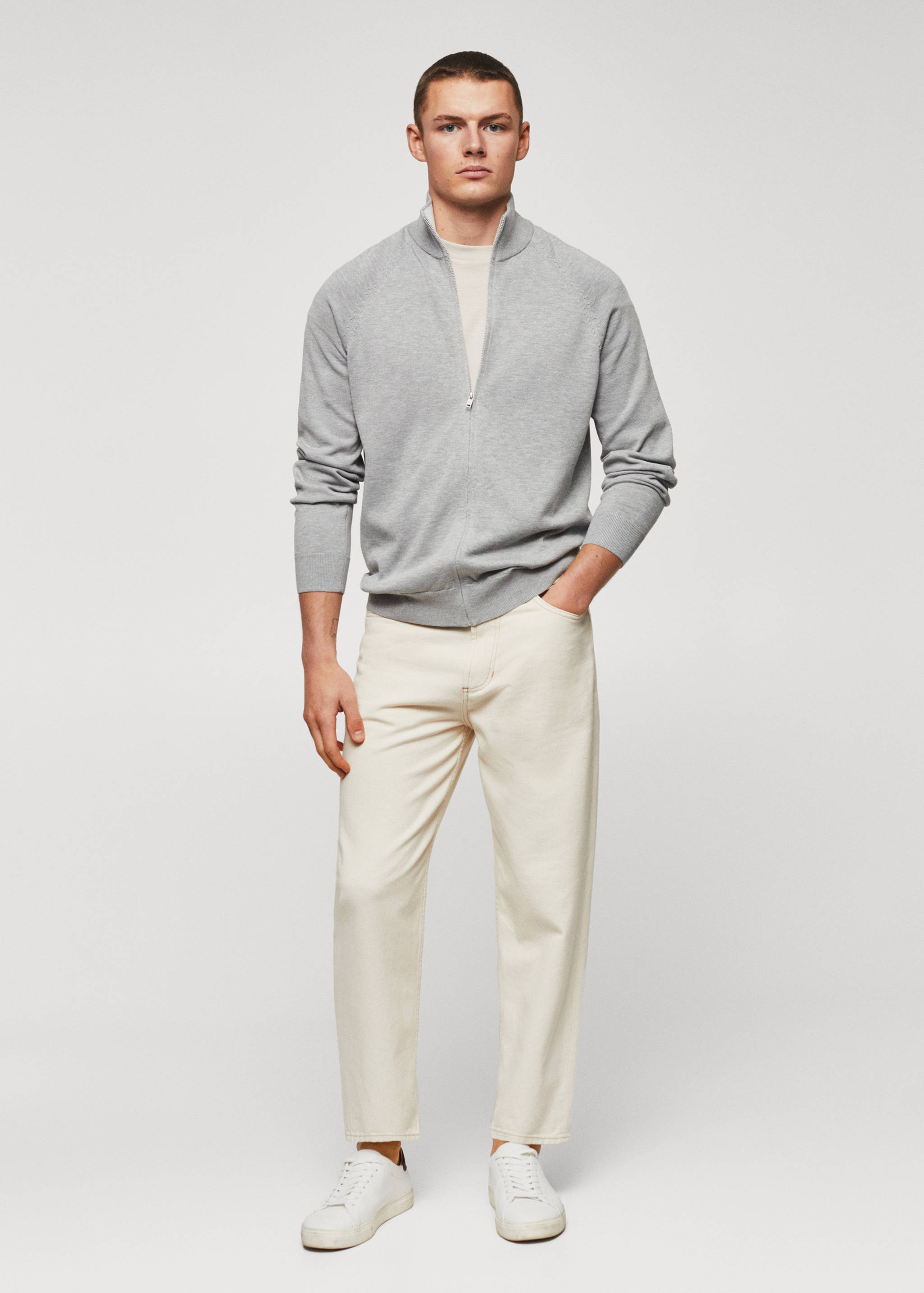 Cardigan coton zippé - Plan général