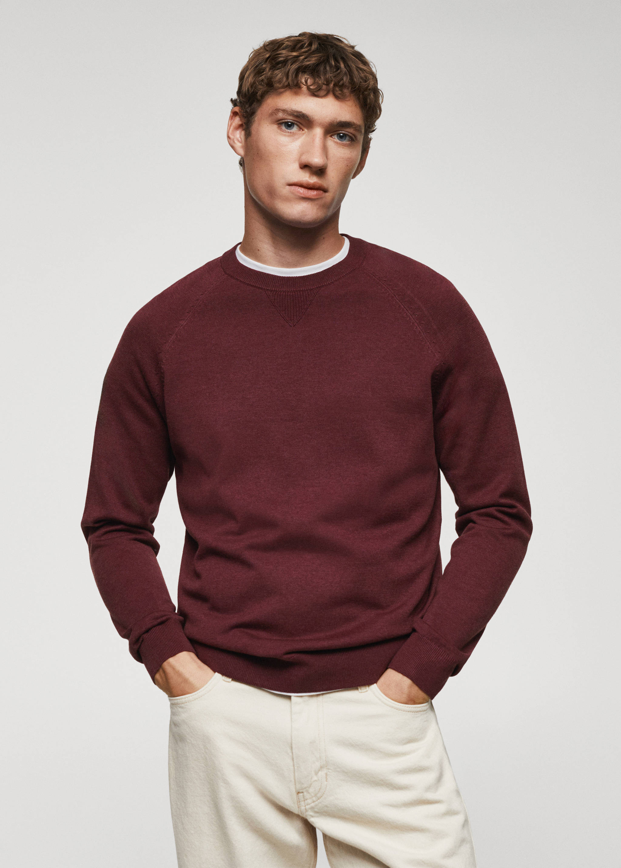 Fine-knit cotton sweater - Medium plane