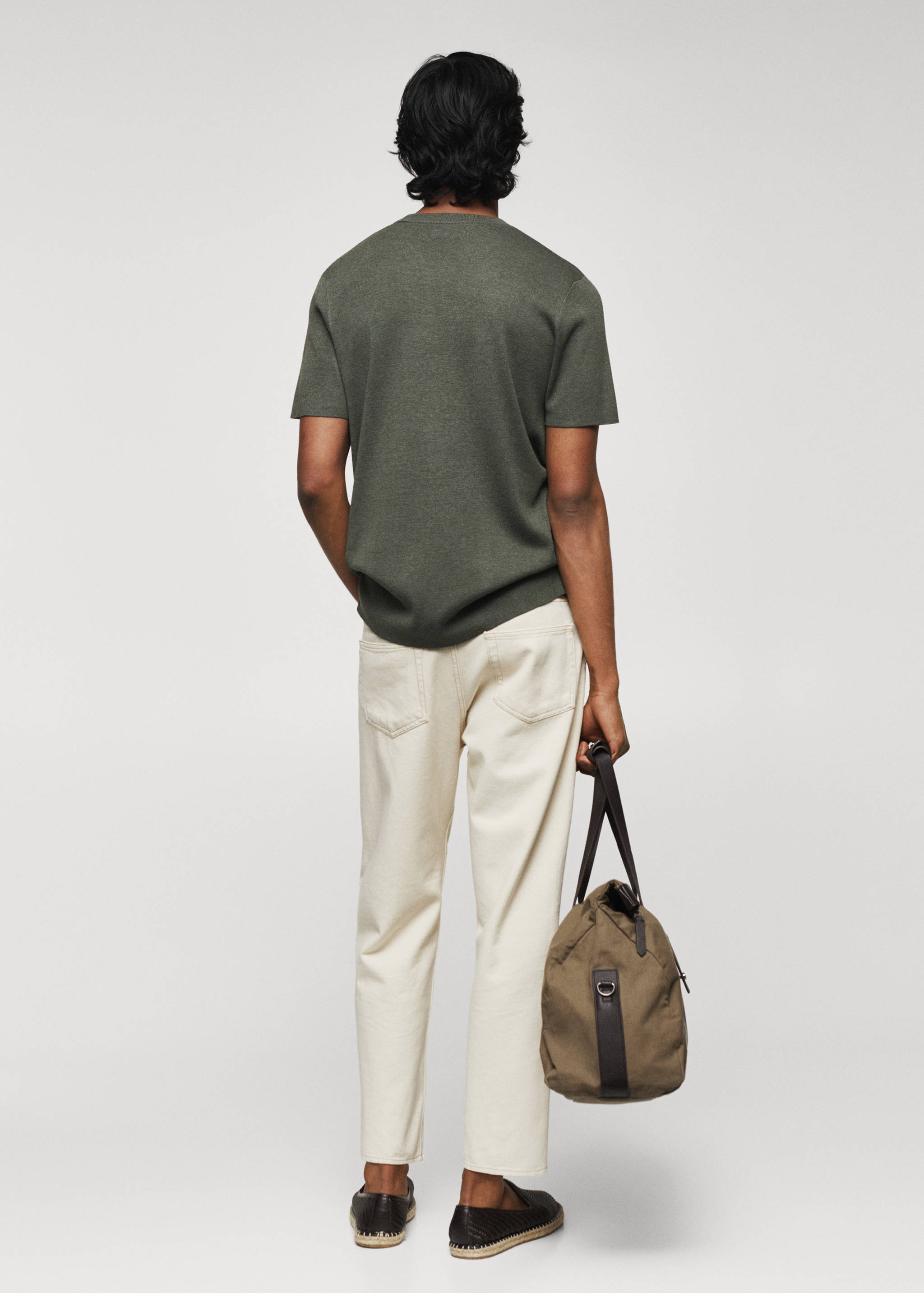 Хлопковая футболка из тонкого трикотажа - Обратная сторона изделия