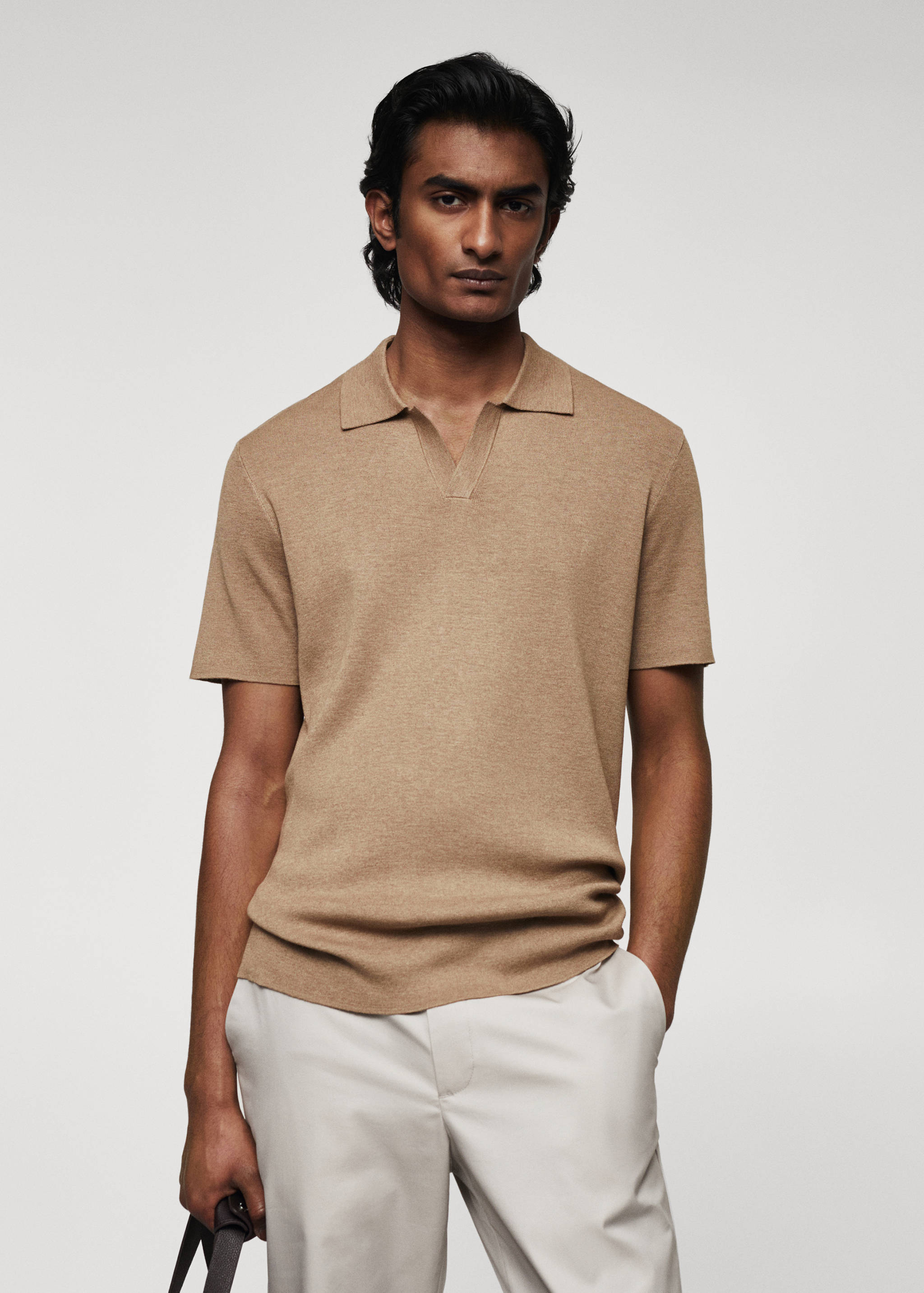 Fine-knit polo shirt - Medium plane