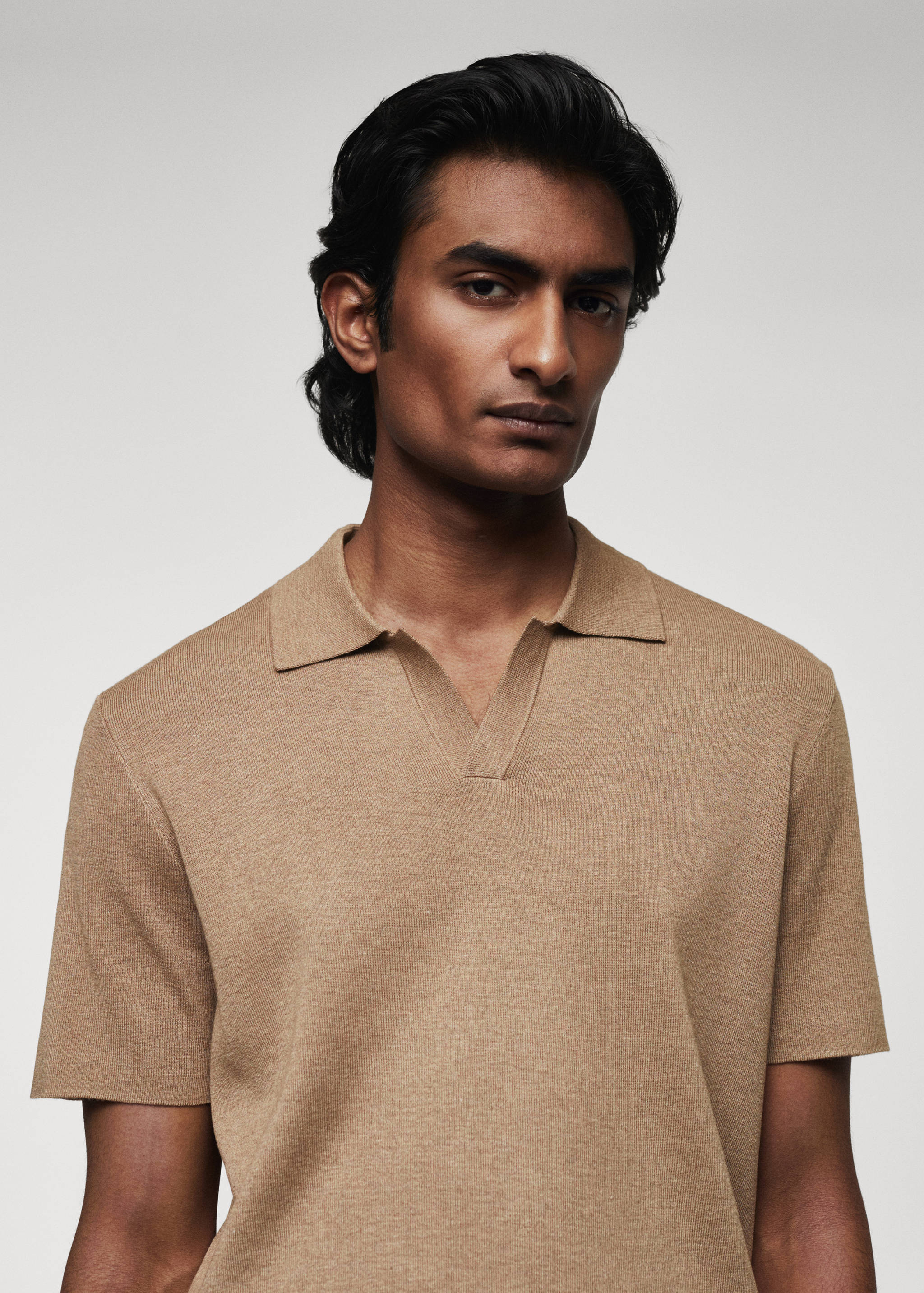 Fine-knit polo shirt - Details of the article 1