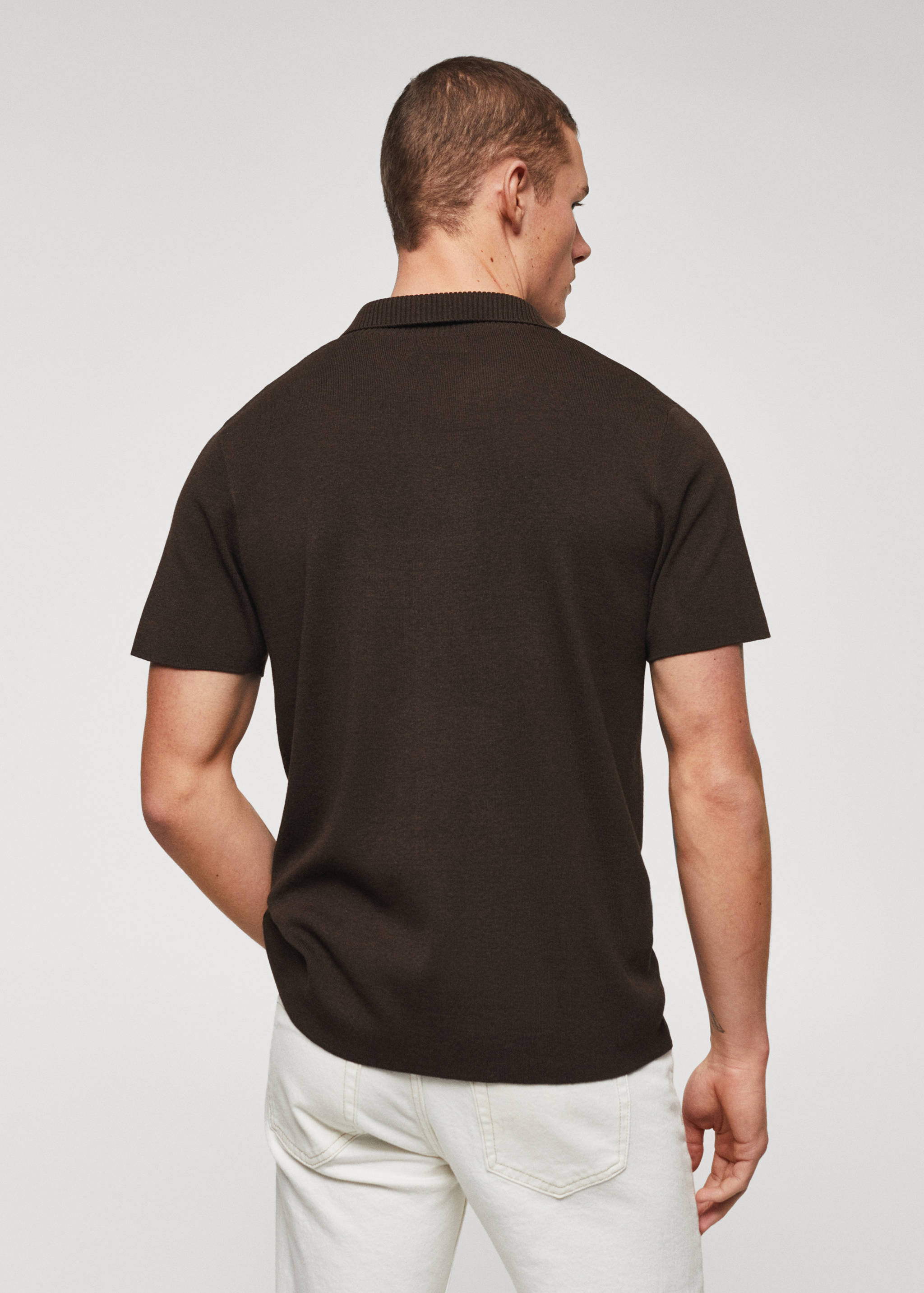 Fine-knit polo shirt - Reverse of the article