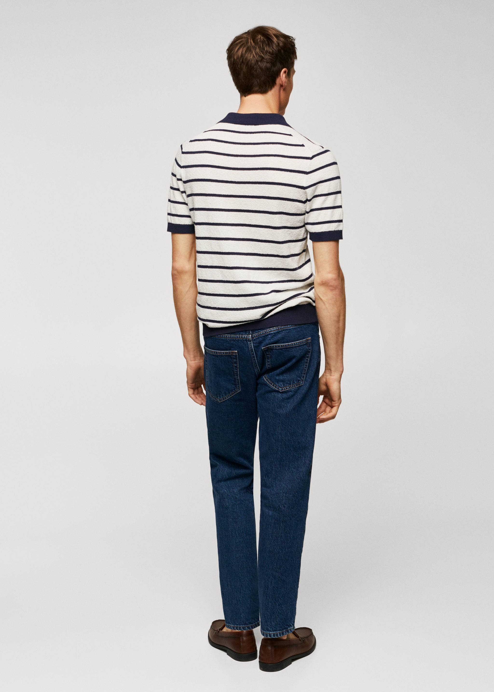Terry texture striped polo shirt - Reverse of the article