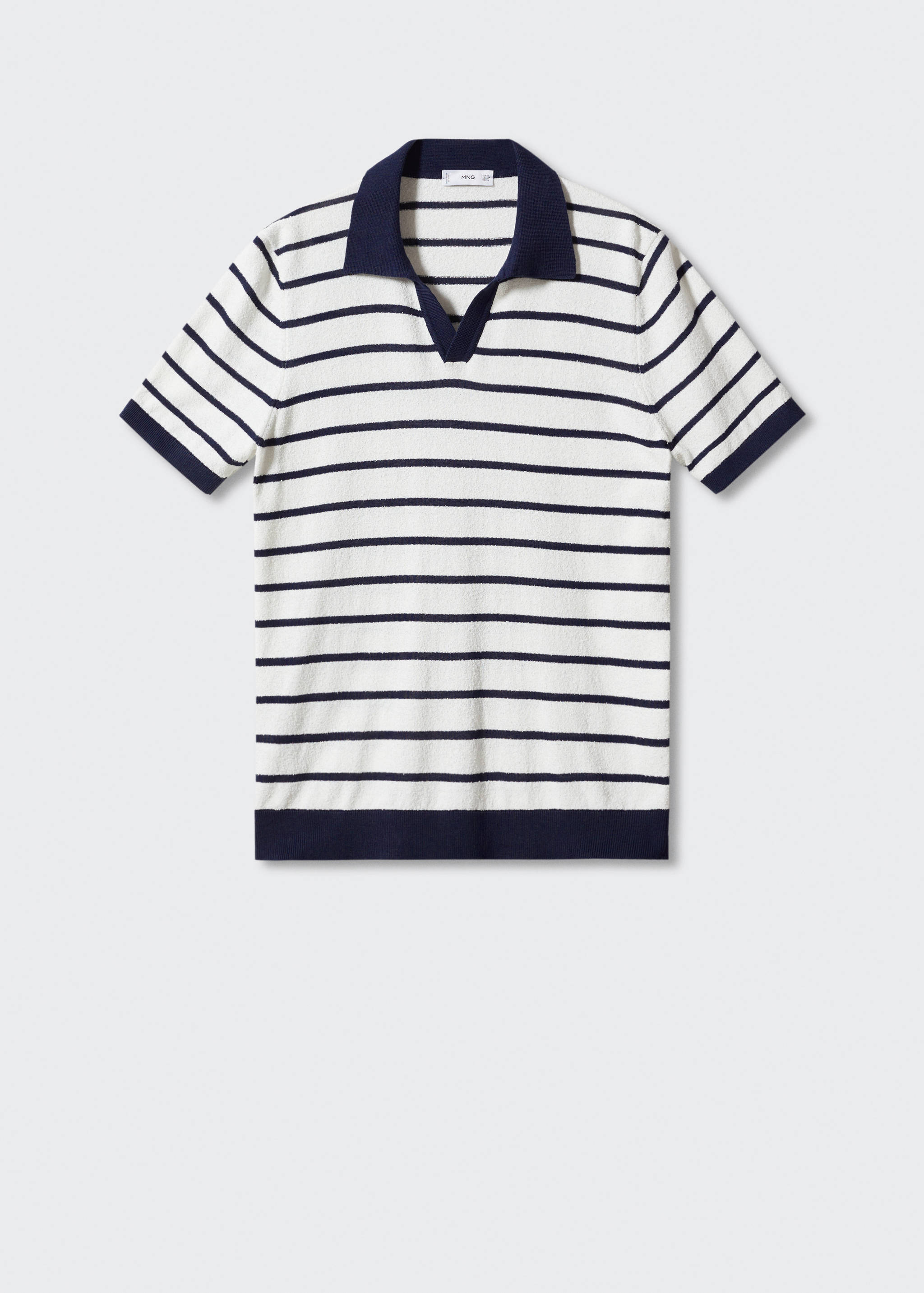 Terry texture striped polo shirt - Article without model