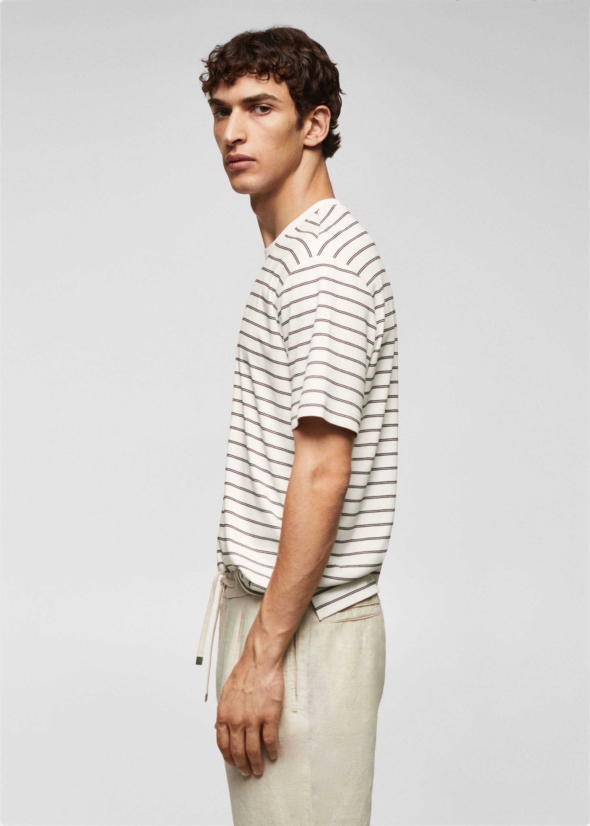 Футболка 100% хлопок в полоску - Деталь изделия 2