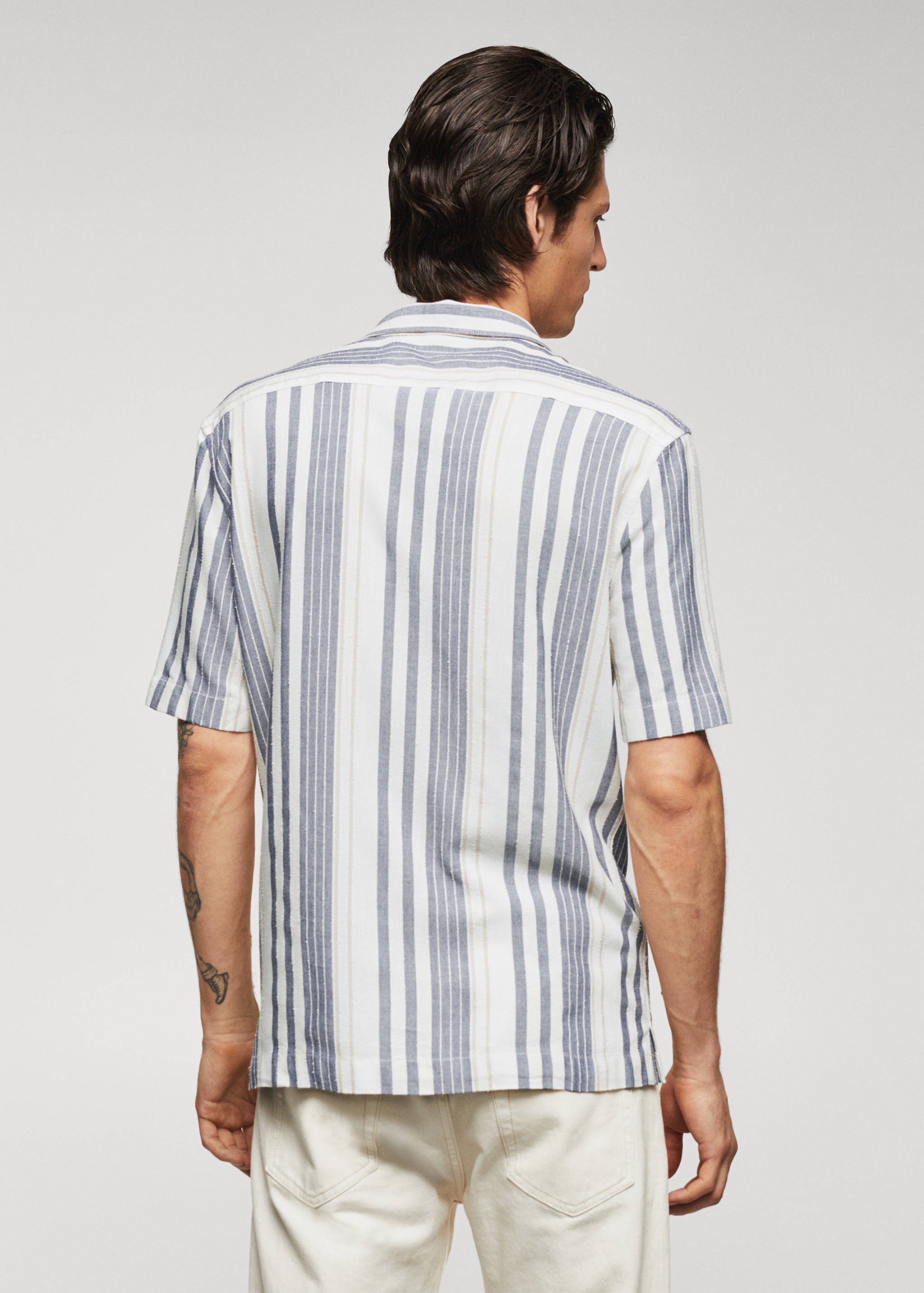 Chemise slim-fit milleraies texturée - Verso de l’article