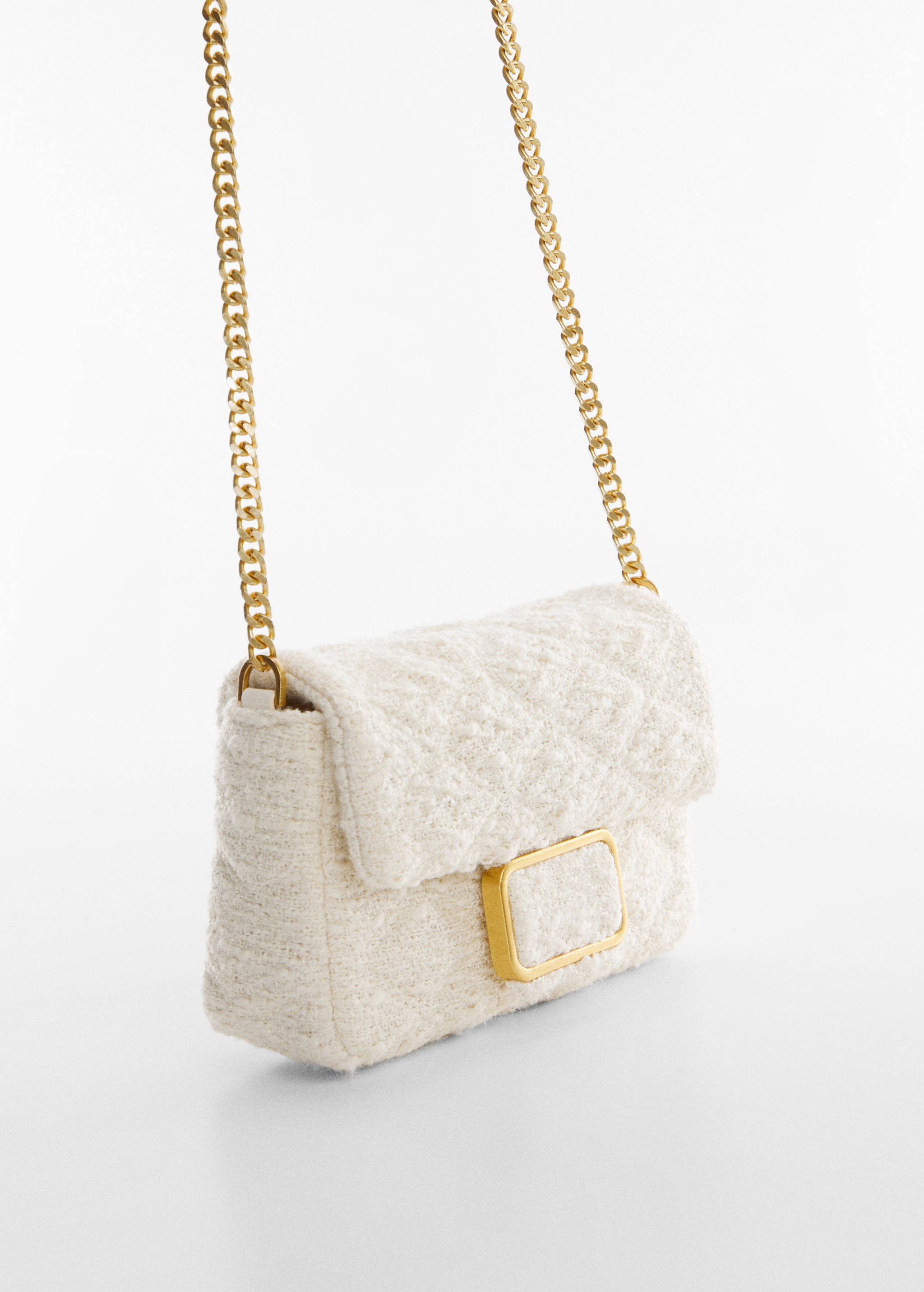 Small textured chain bag - Medium plane