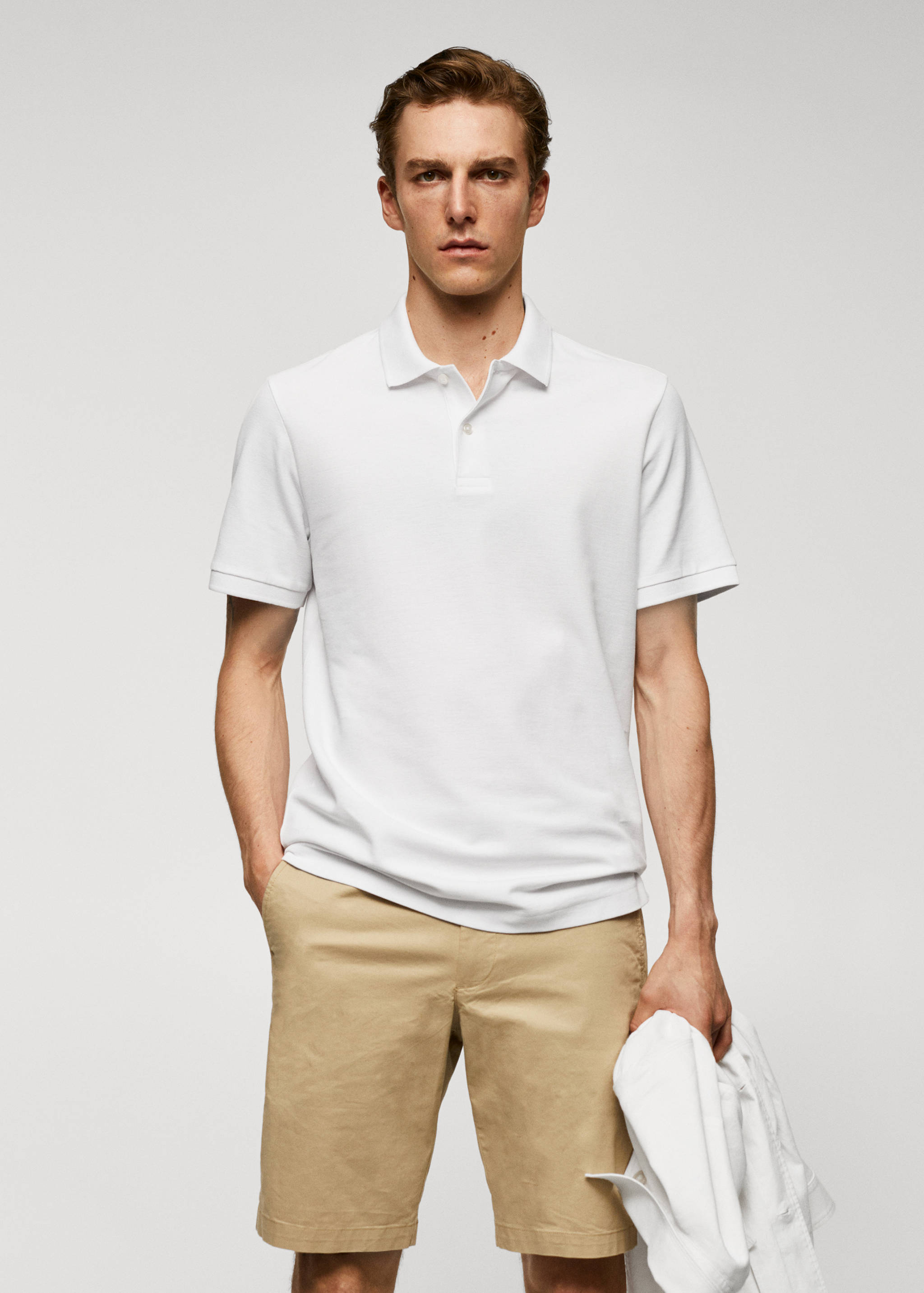 100% cotton pique polo shirt - Medium plane