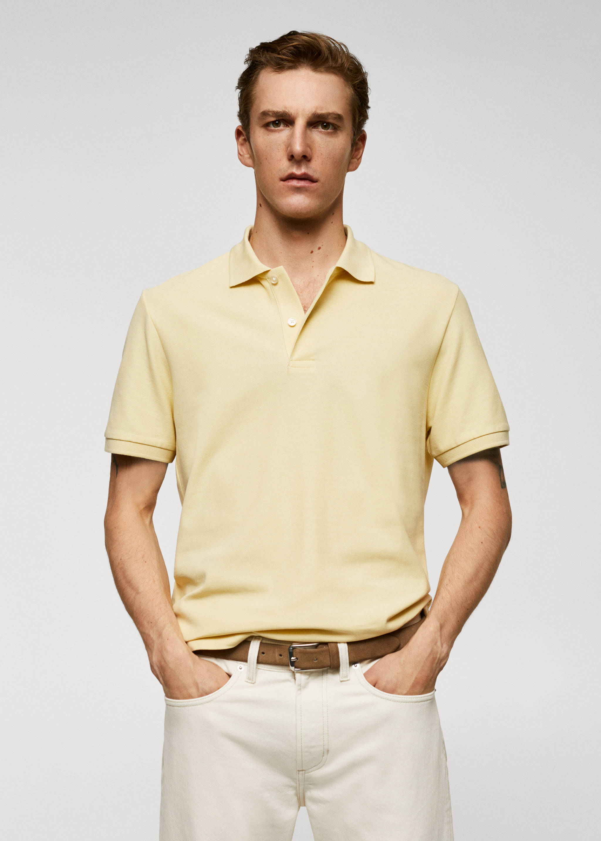 100% cotton pique polo shirt - Medium plane
