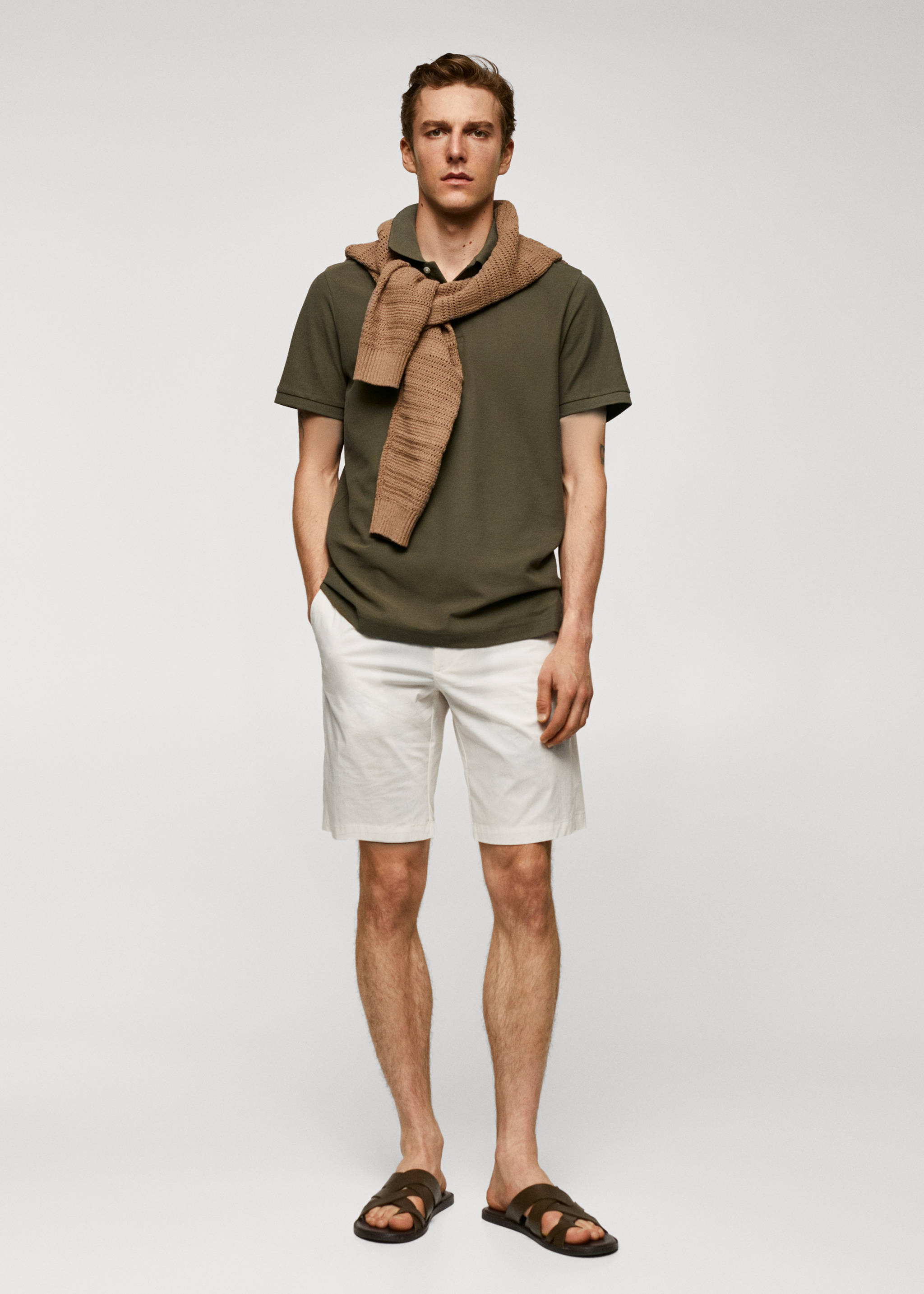 100% cotton pique polo shirt - General plane