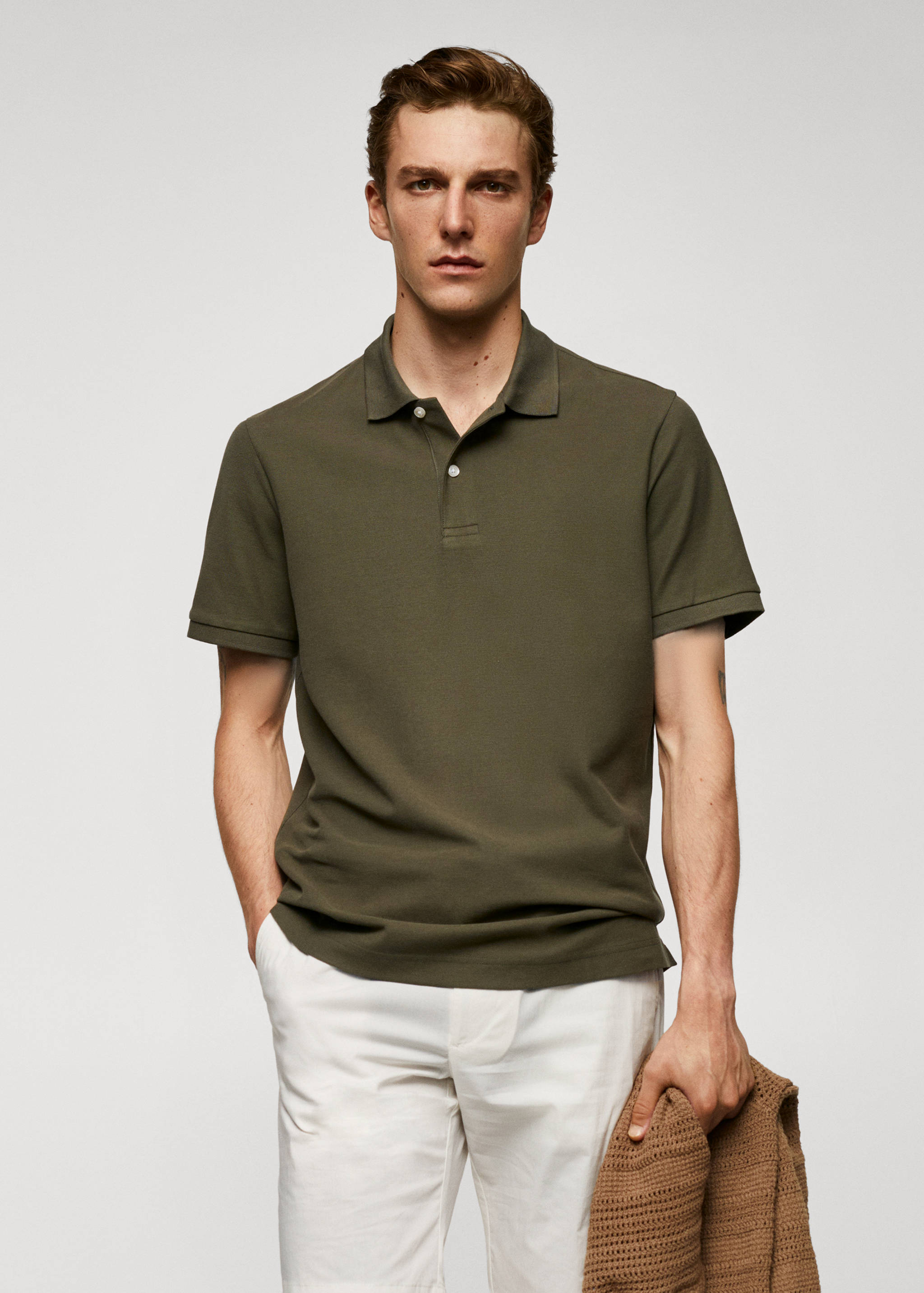 100% cotton pique polo shirt - Medium plane