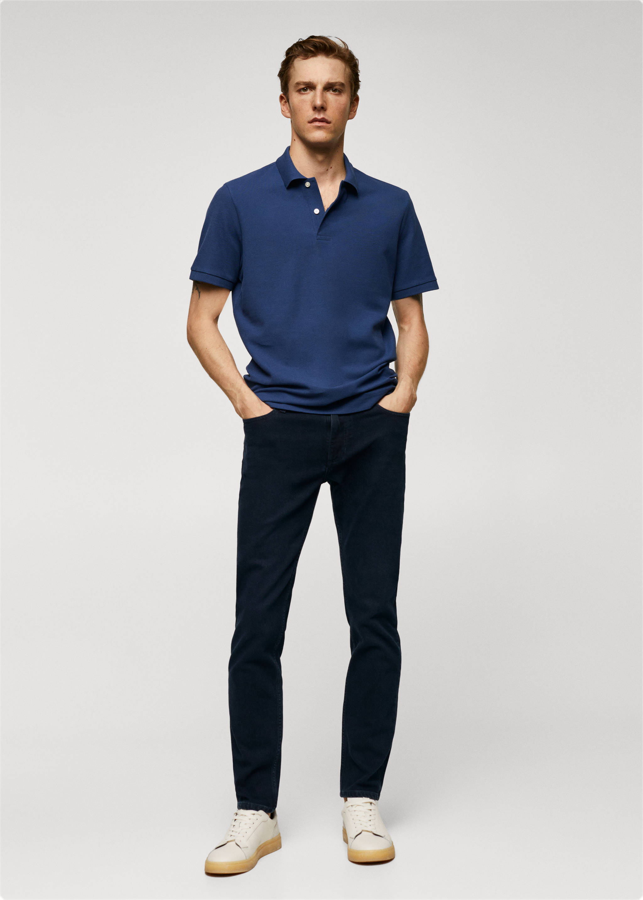 100% cotton pique polo shirt - General plane