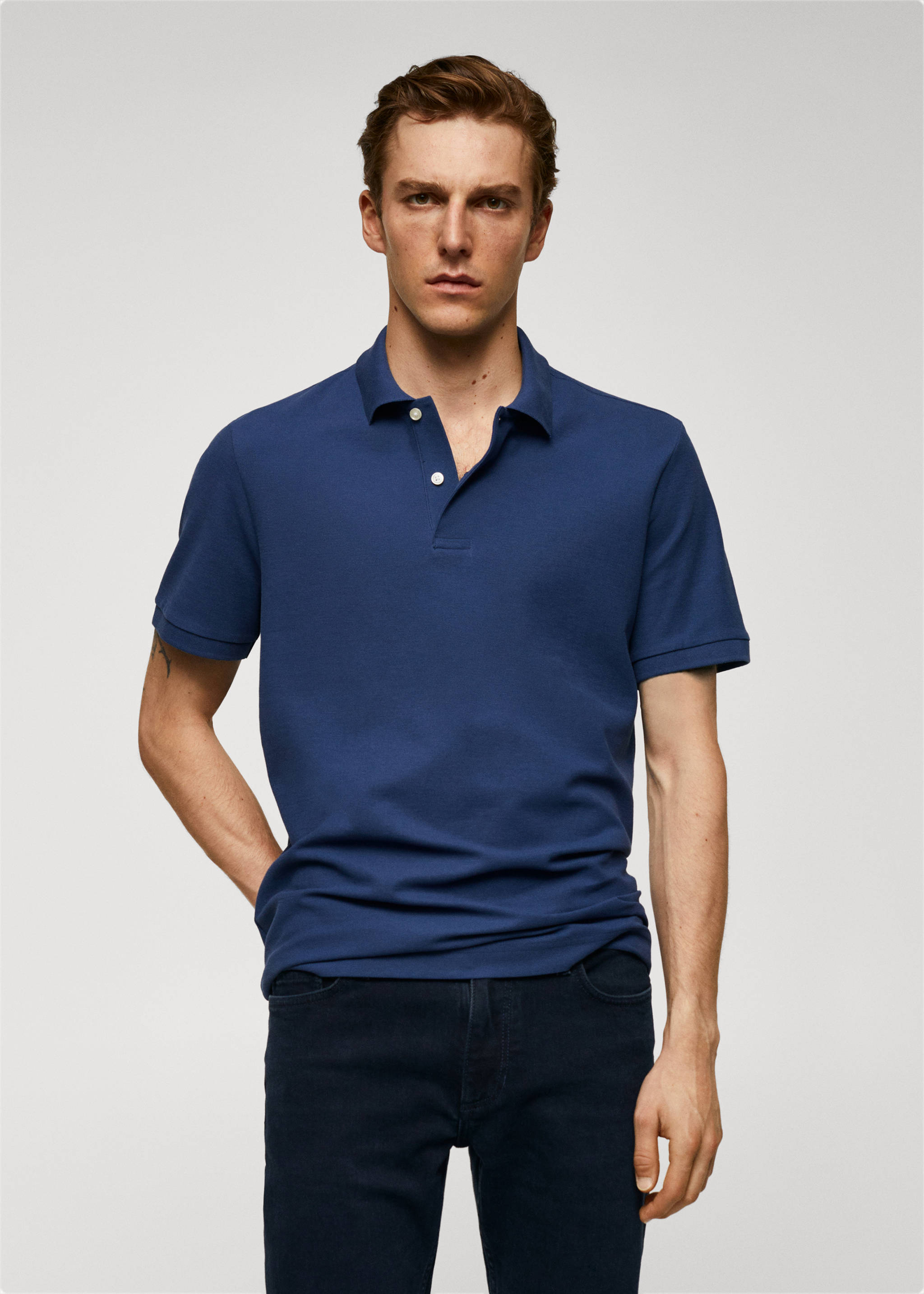 100% cotton pique polo shirt - Medium plane
