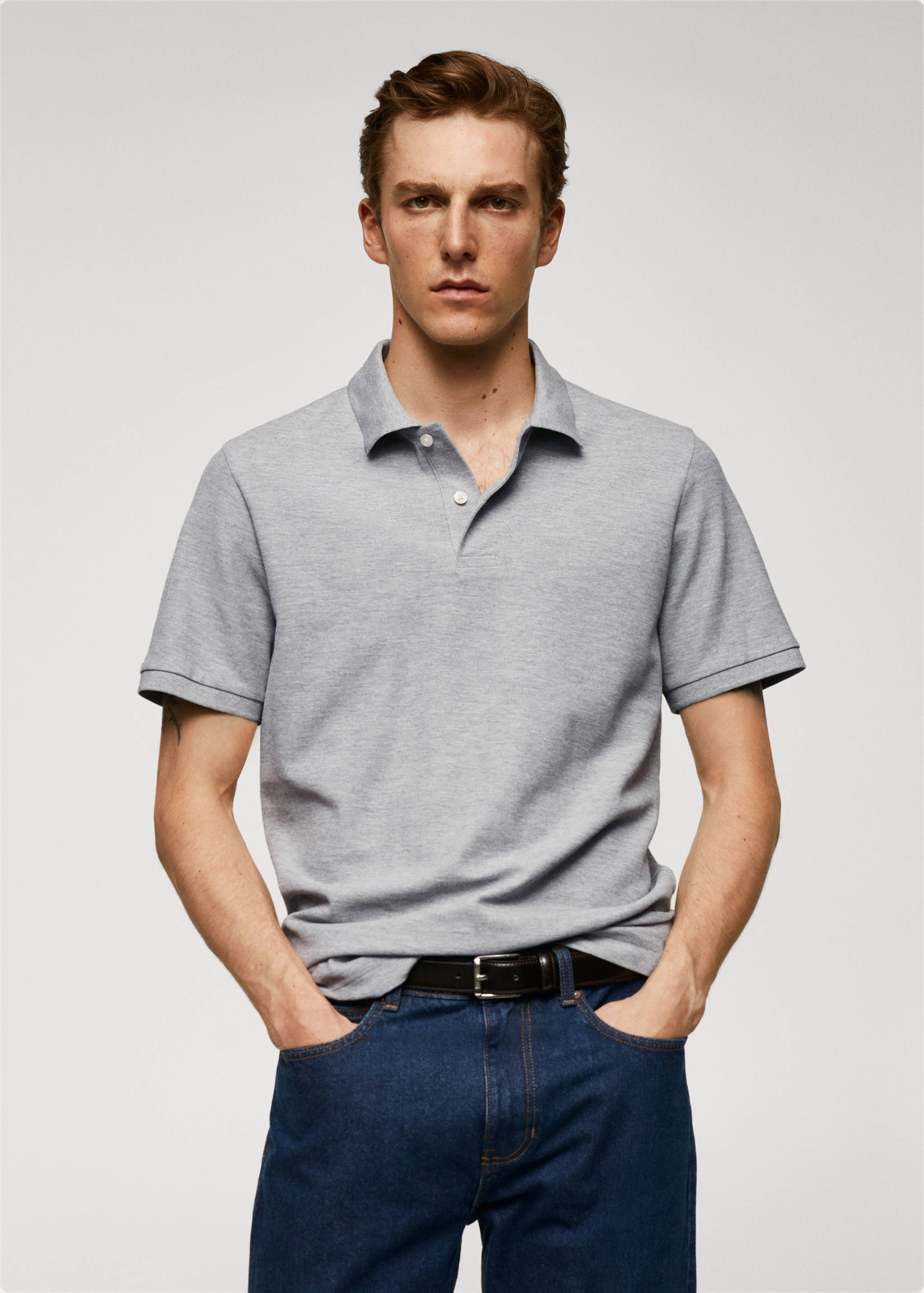 100% cotton pique polo shirt - Medium plane