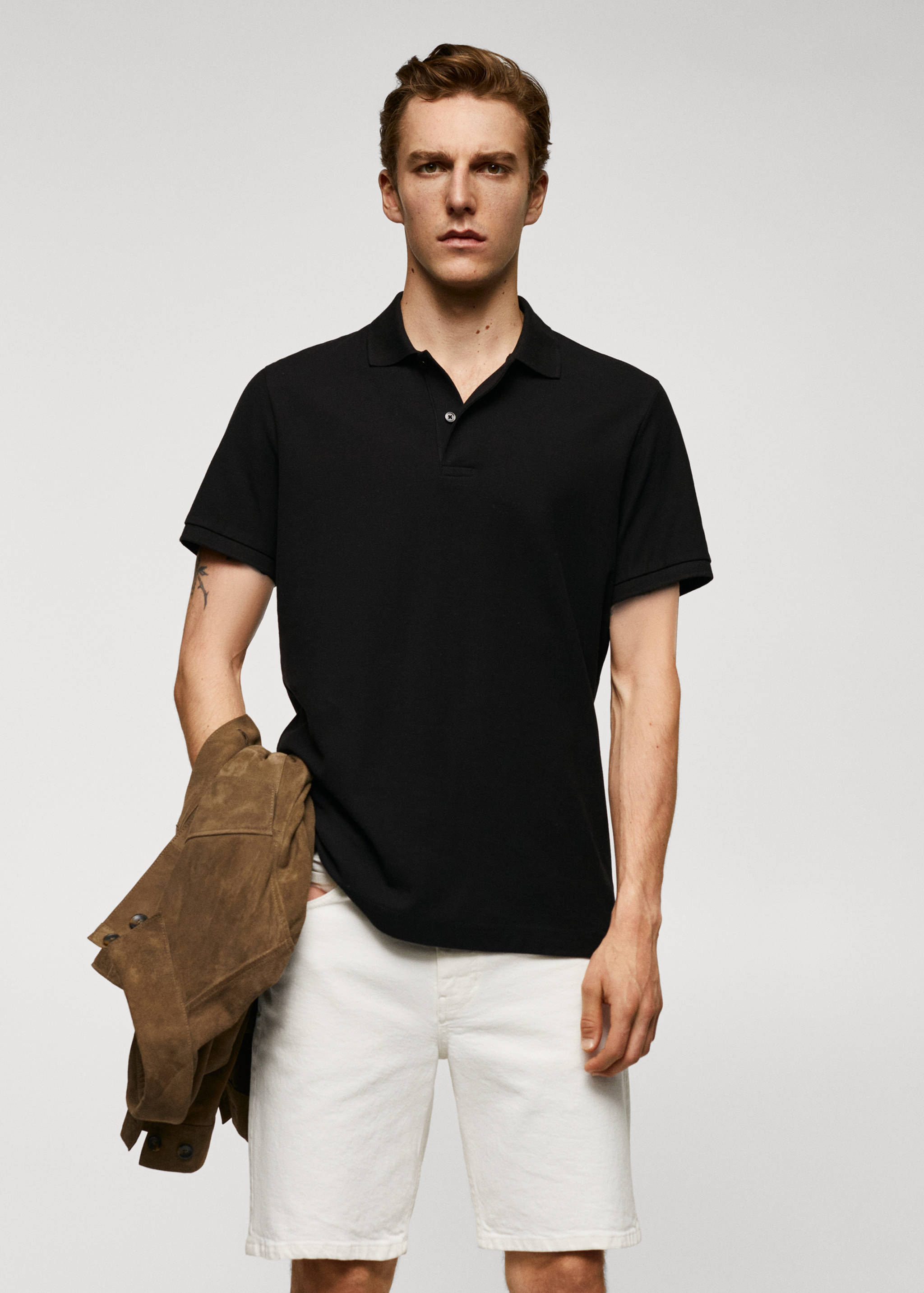 100% cotton pique polo shirt - Medium plane