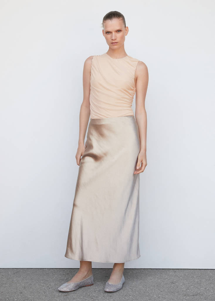 Gauzy bodysuit — Nude