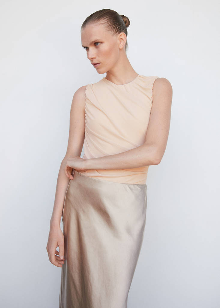 Gauzy bodysuit — Nude