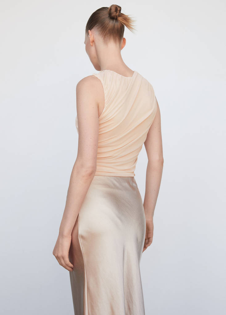 Gauzy bodysuit — Nude