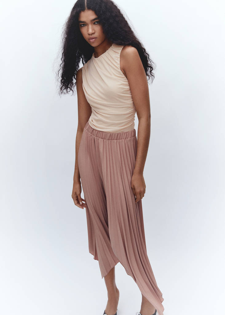 Gauzy bodysuit — Nude