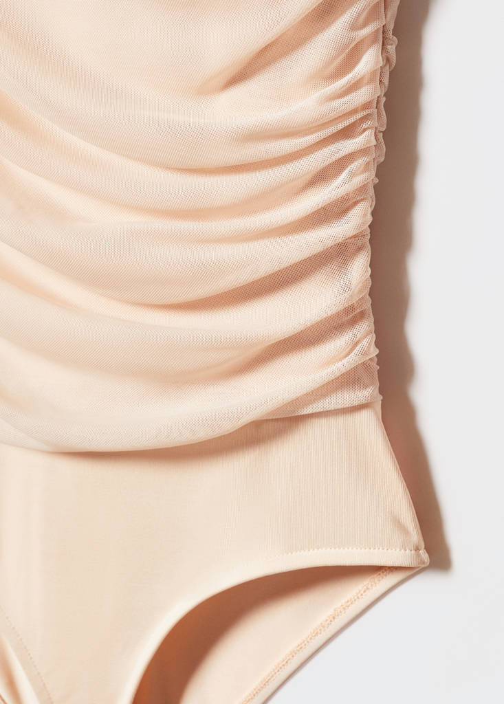 Gauzy bodysuit — Nude