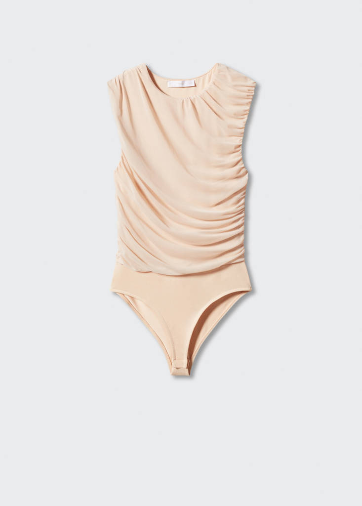 Gauzy bodysuit — Nude