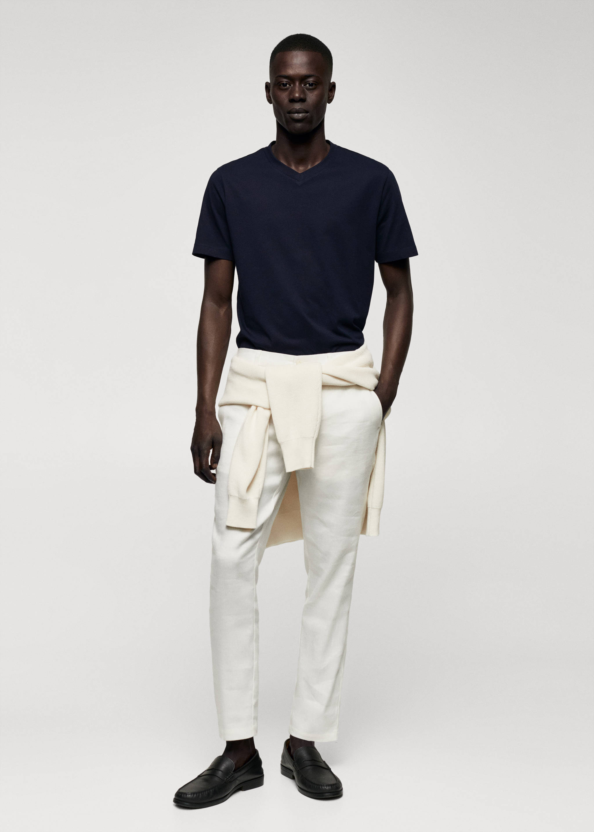 T-shirt basique coton col V - Plan général