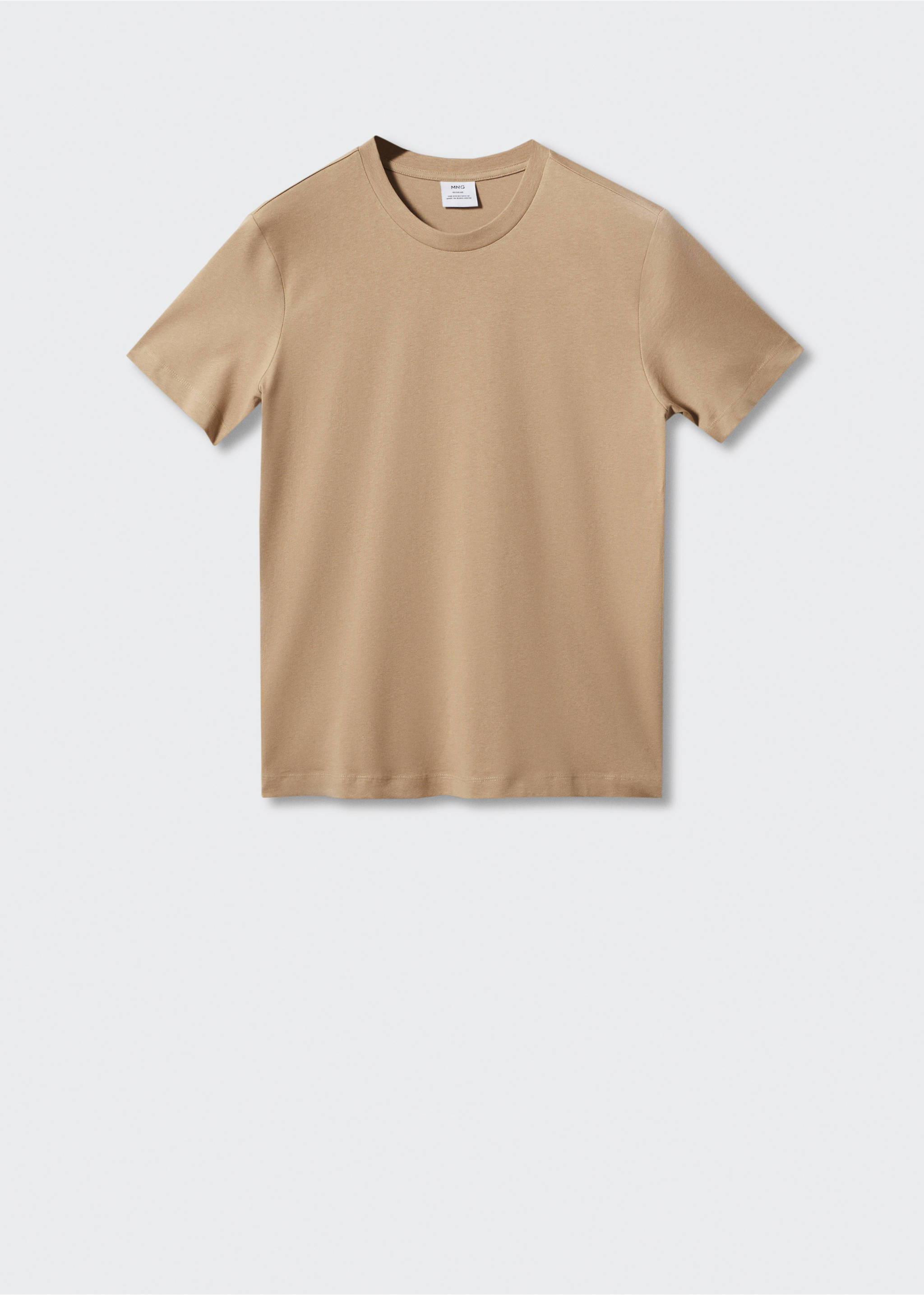 T-shirt essentiel coton comfort stretch - Article sans modèle, Marron moyen. Ref: 57010795-00.