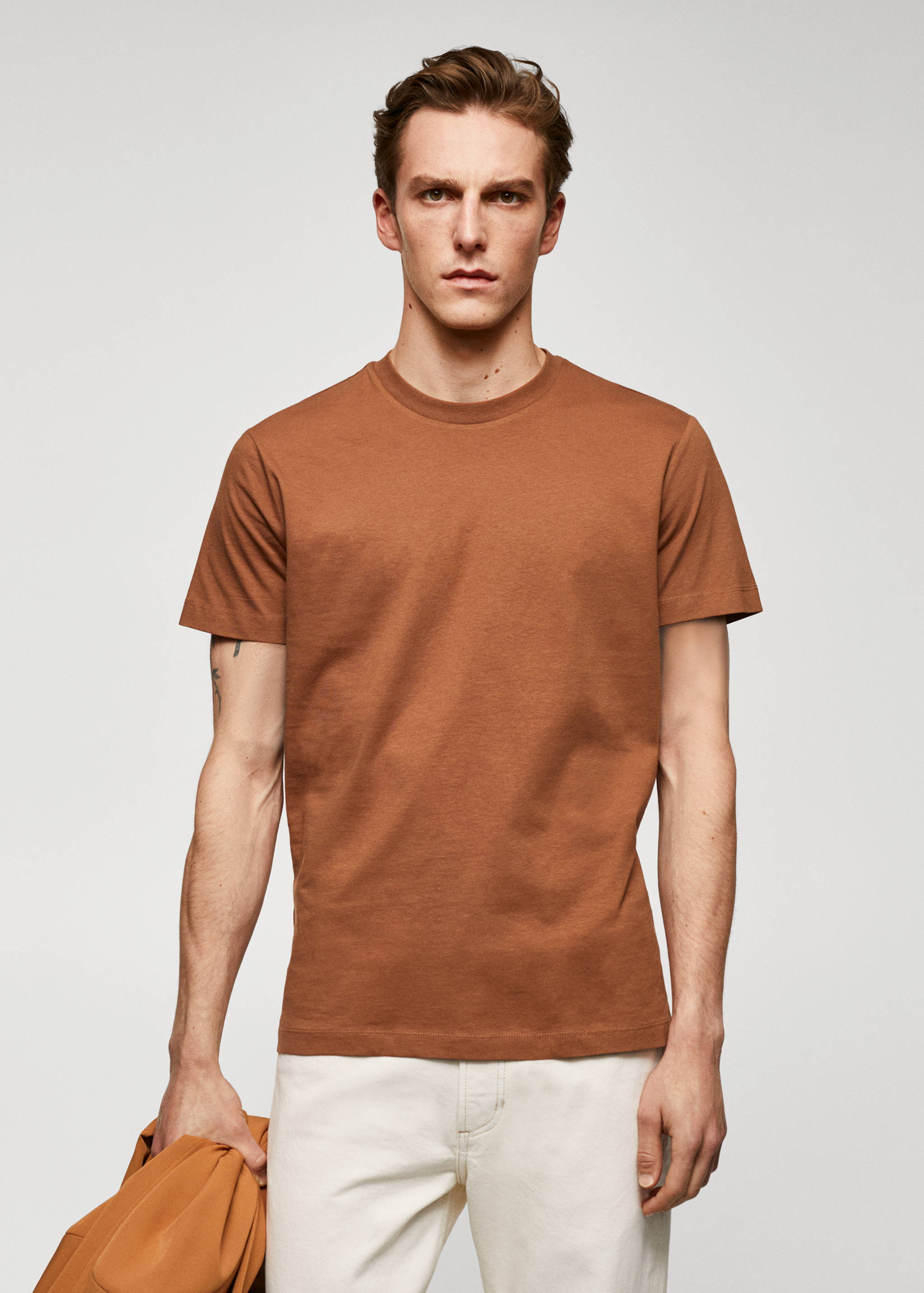 Basic cotton stretch t-shirt - Medium plane