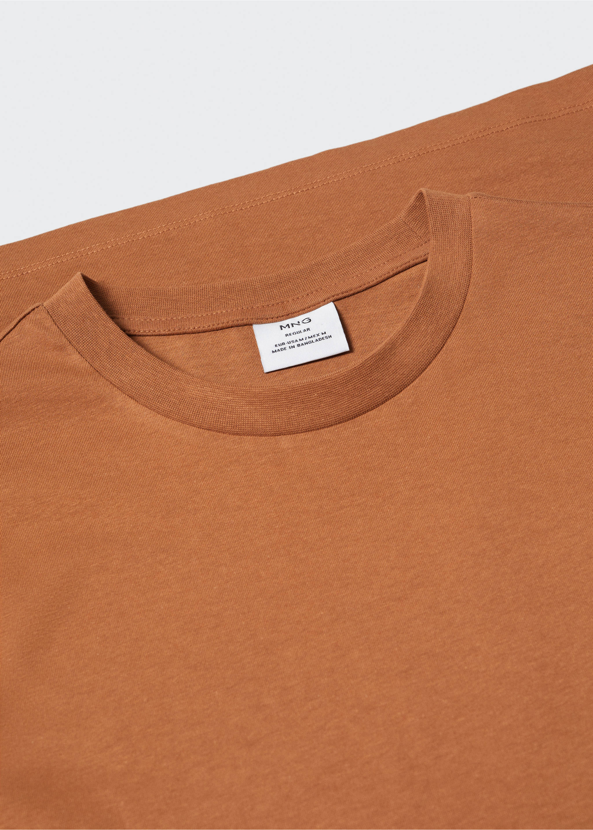T-shirt essentiel coton comfort stretch - Détail de l'article 8, Orange brûlé. Ref: 57010795-00.