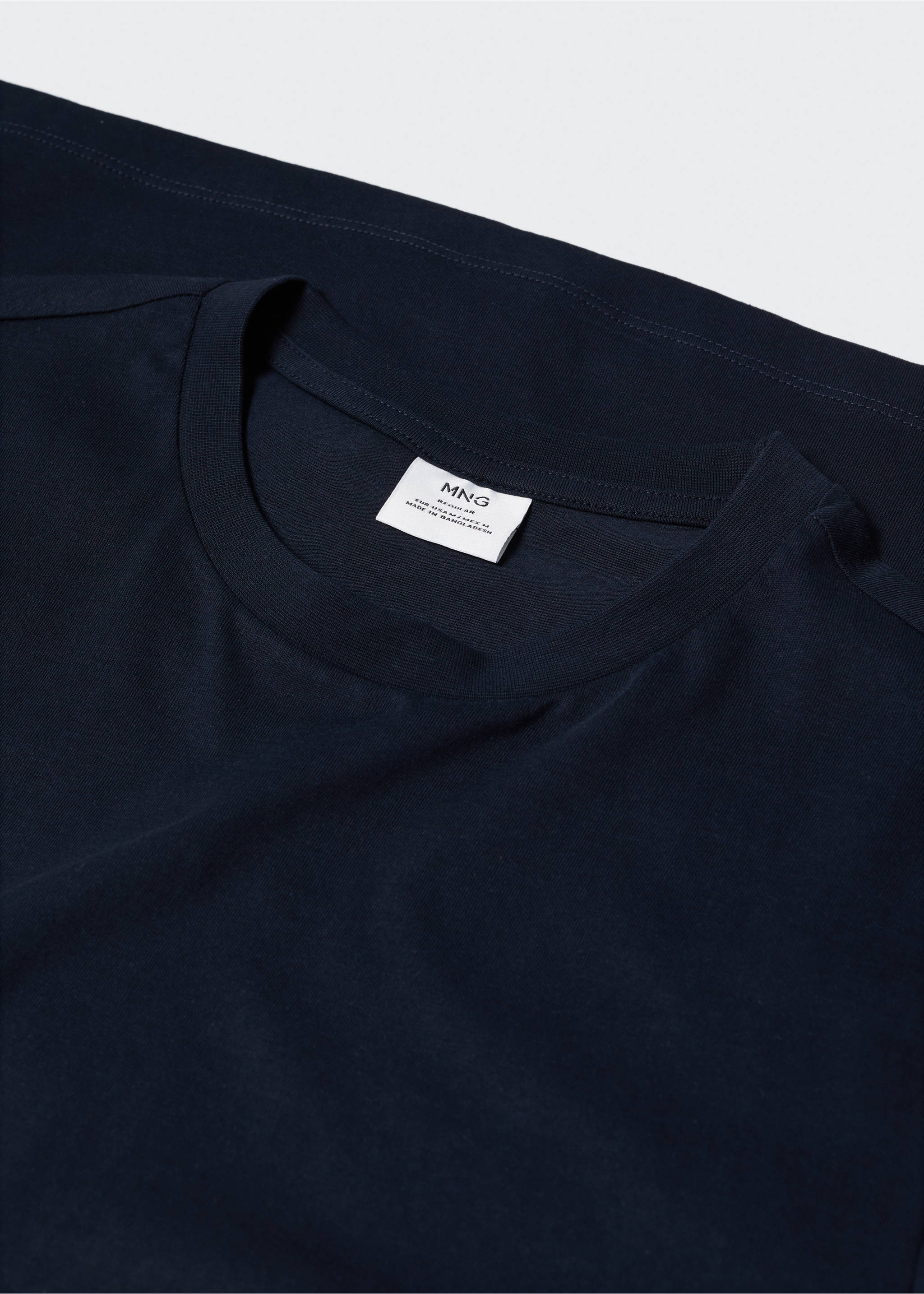 T-shirt essentiel coton comfort stretch - Détail de l'article 8, Bleu marine foncé. Ref: 57010795-00.