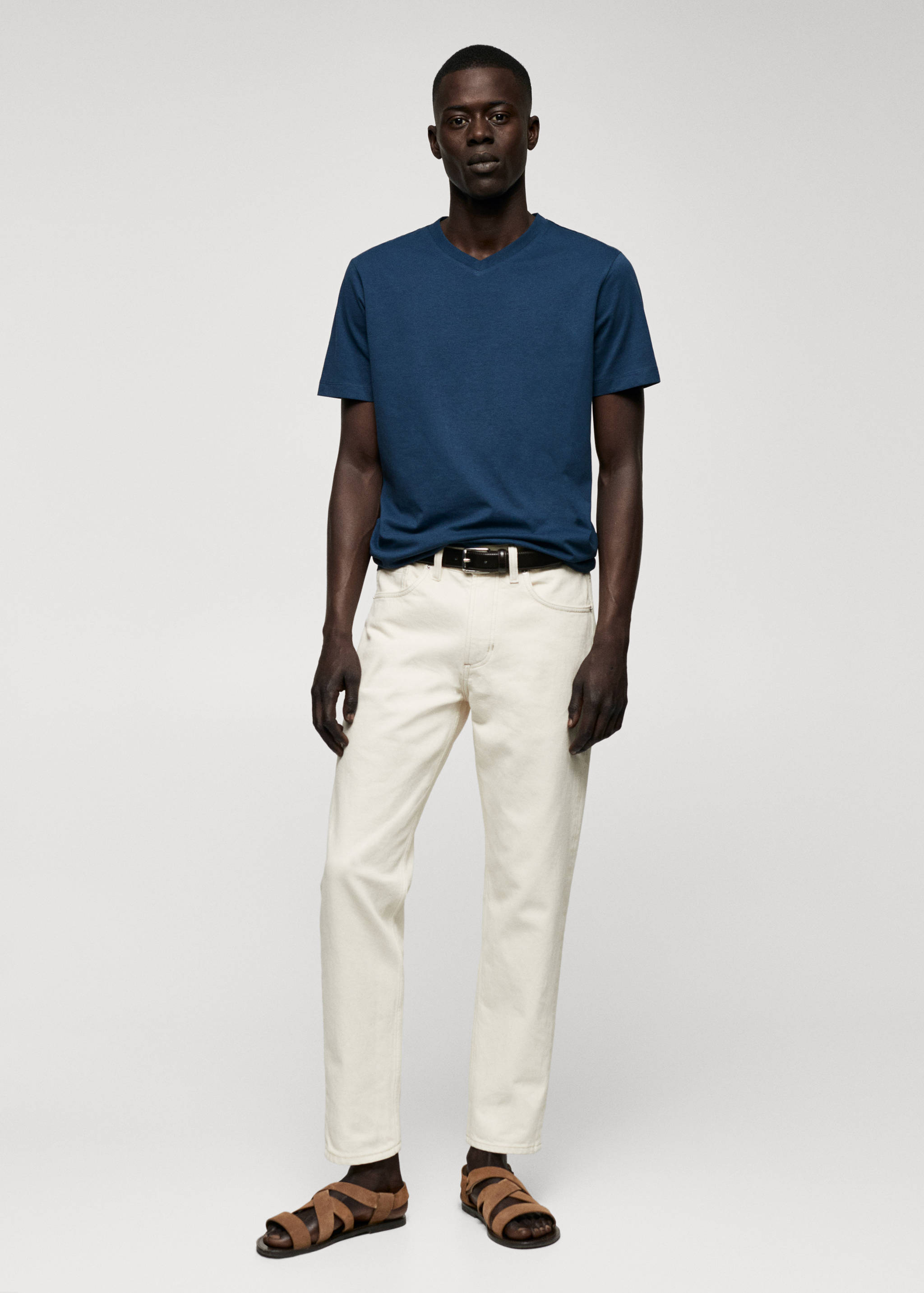 T-shirt basique coton col V - Plan général