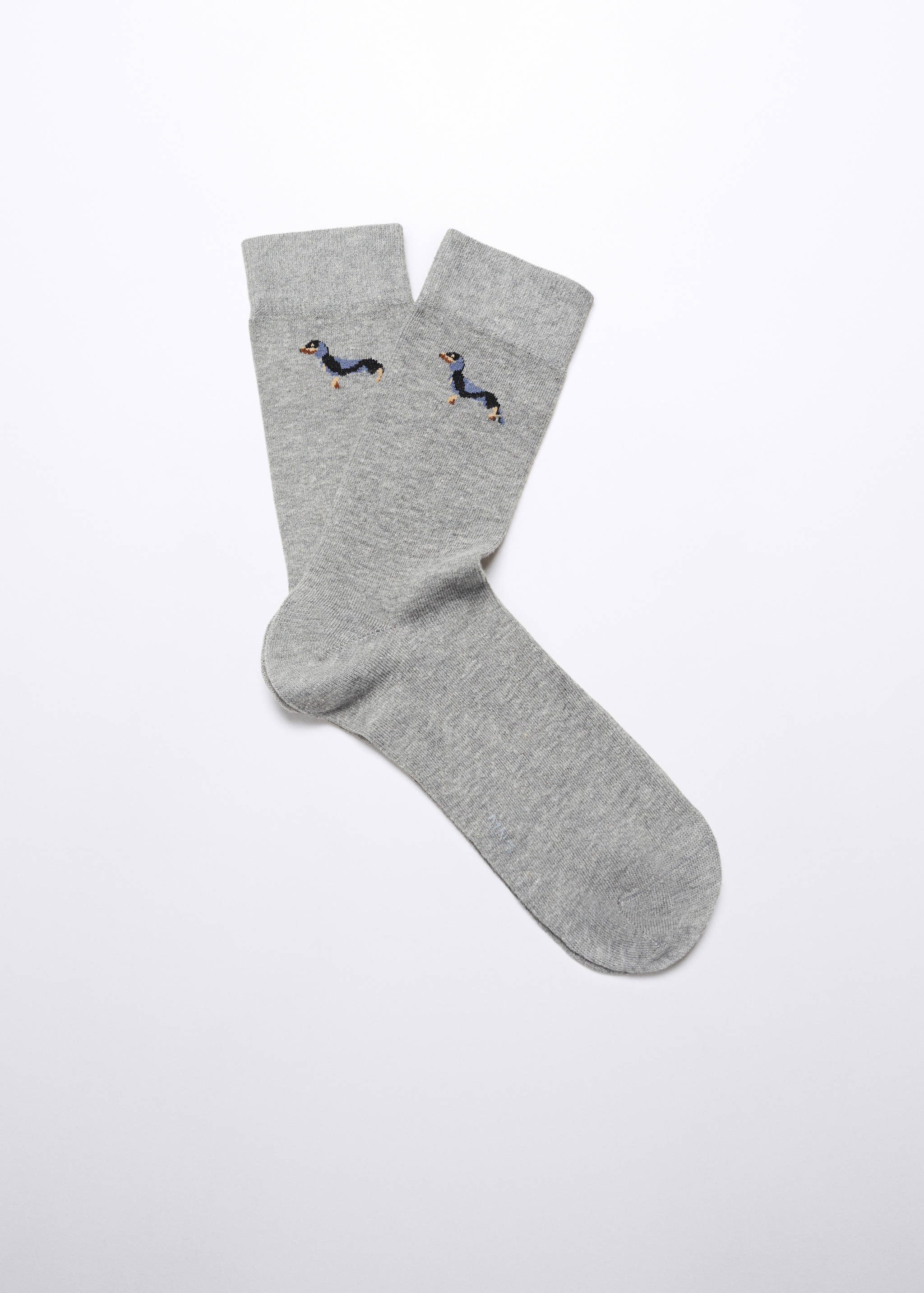 Dog-embroidered cotton socks - Article without model