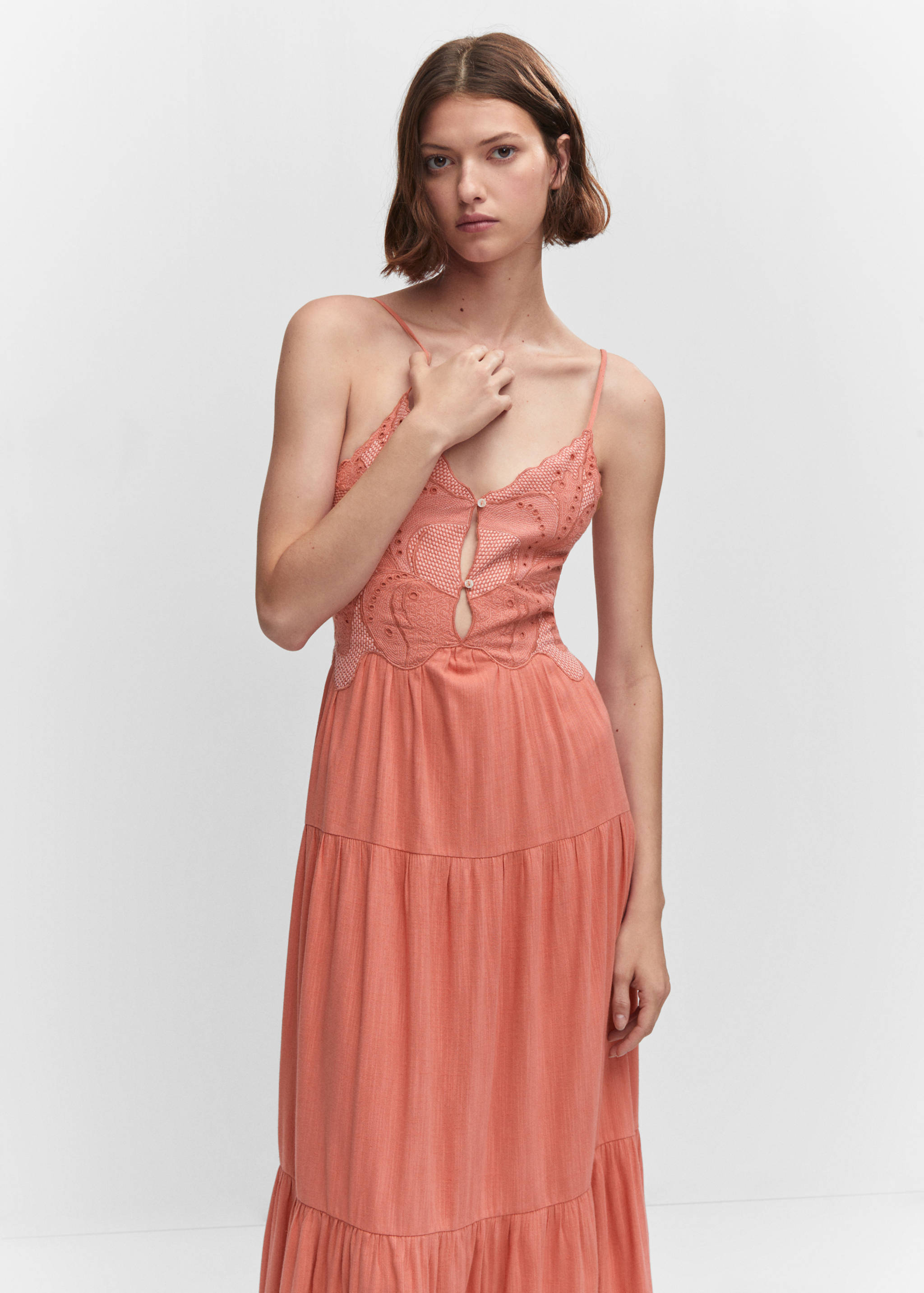 Embroidered flared dress - Medium plane