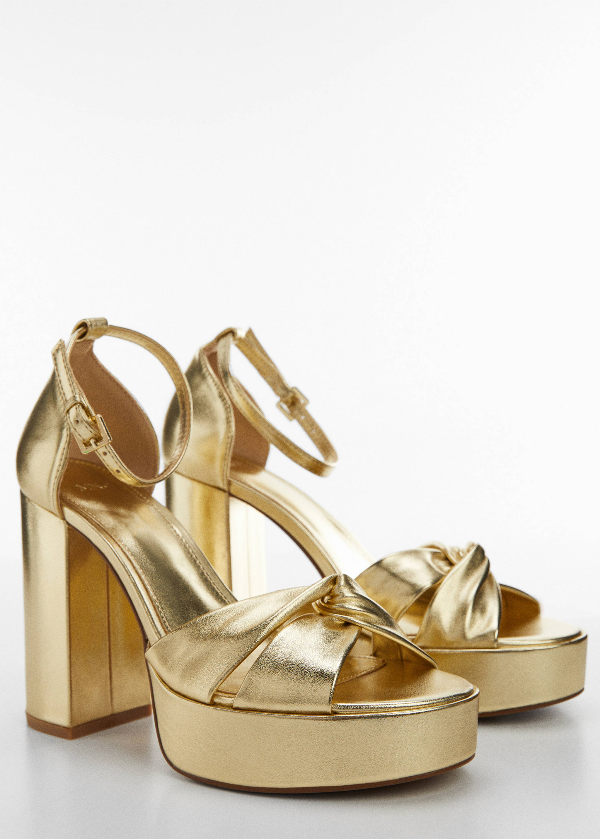 Metallic heel sandals - Medium plane