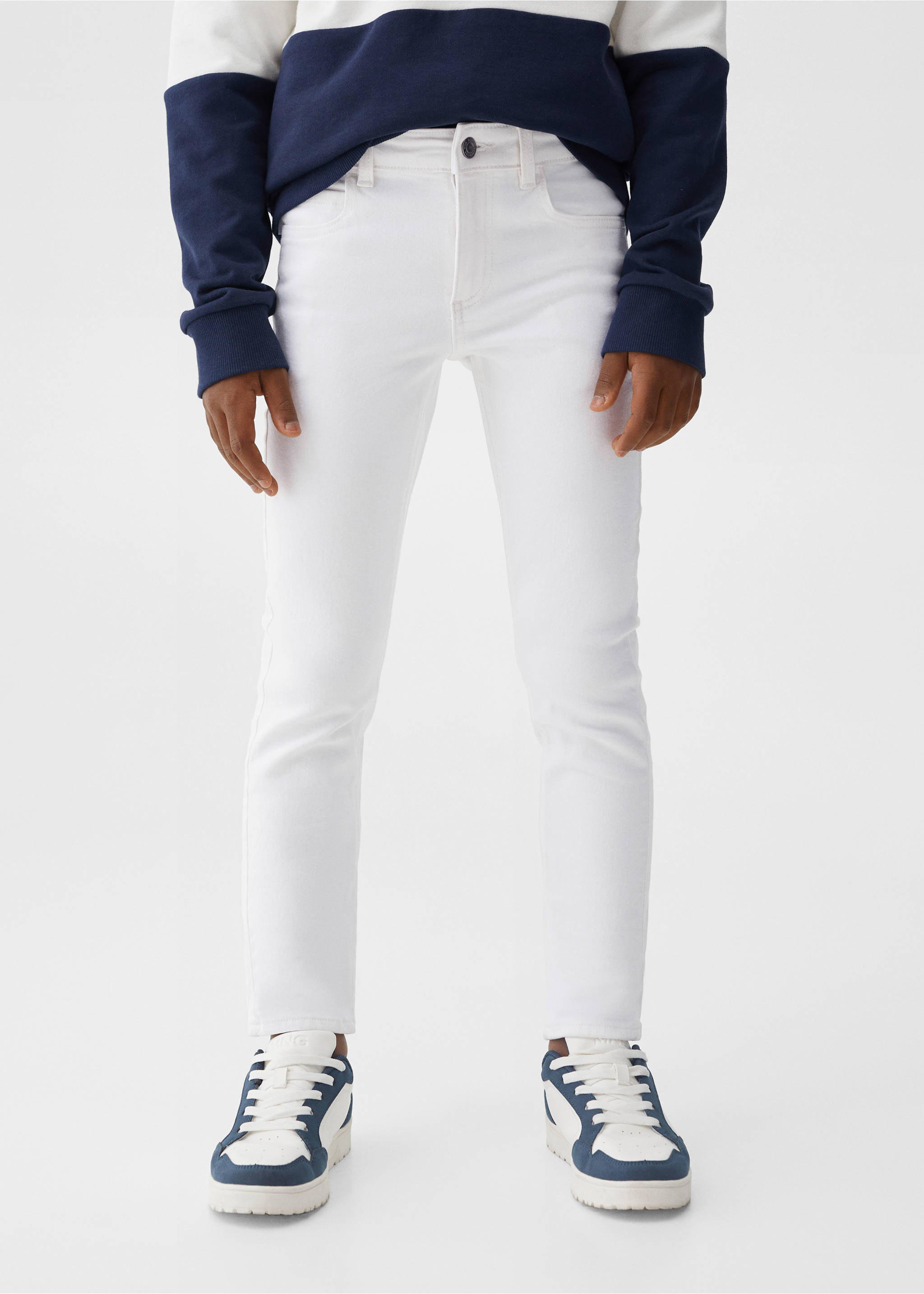 Slim-fit jeans - Details of the article 3, White. Ref: 57012522-00.