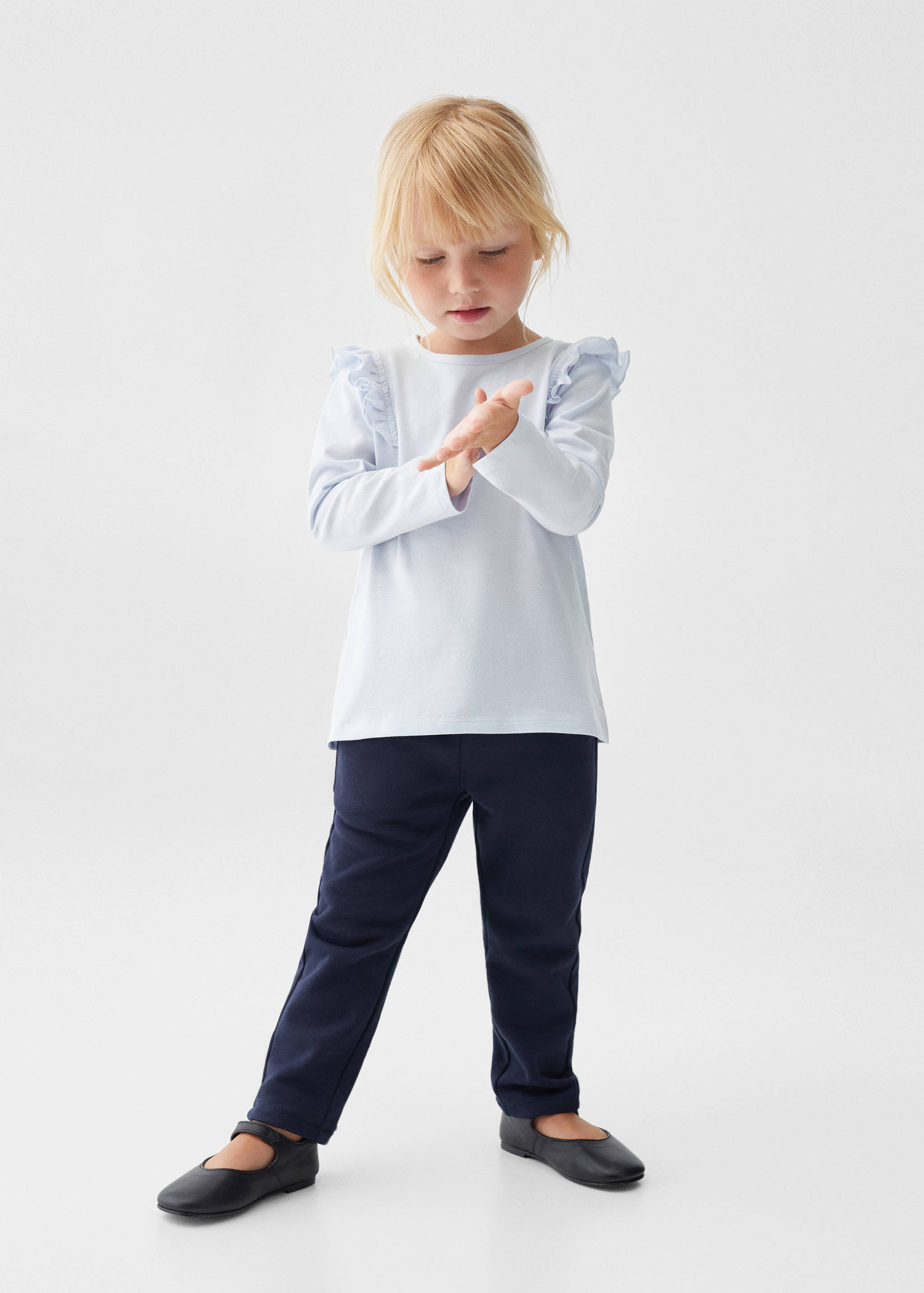 Long -sleeved t-shirt with ruffles - Загальний план