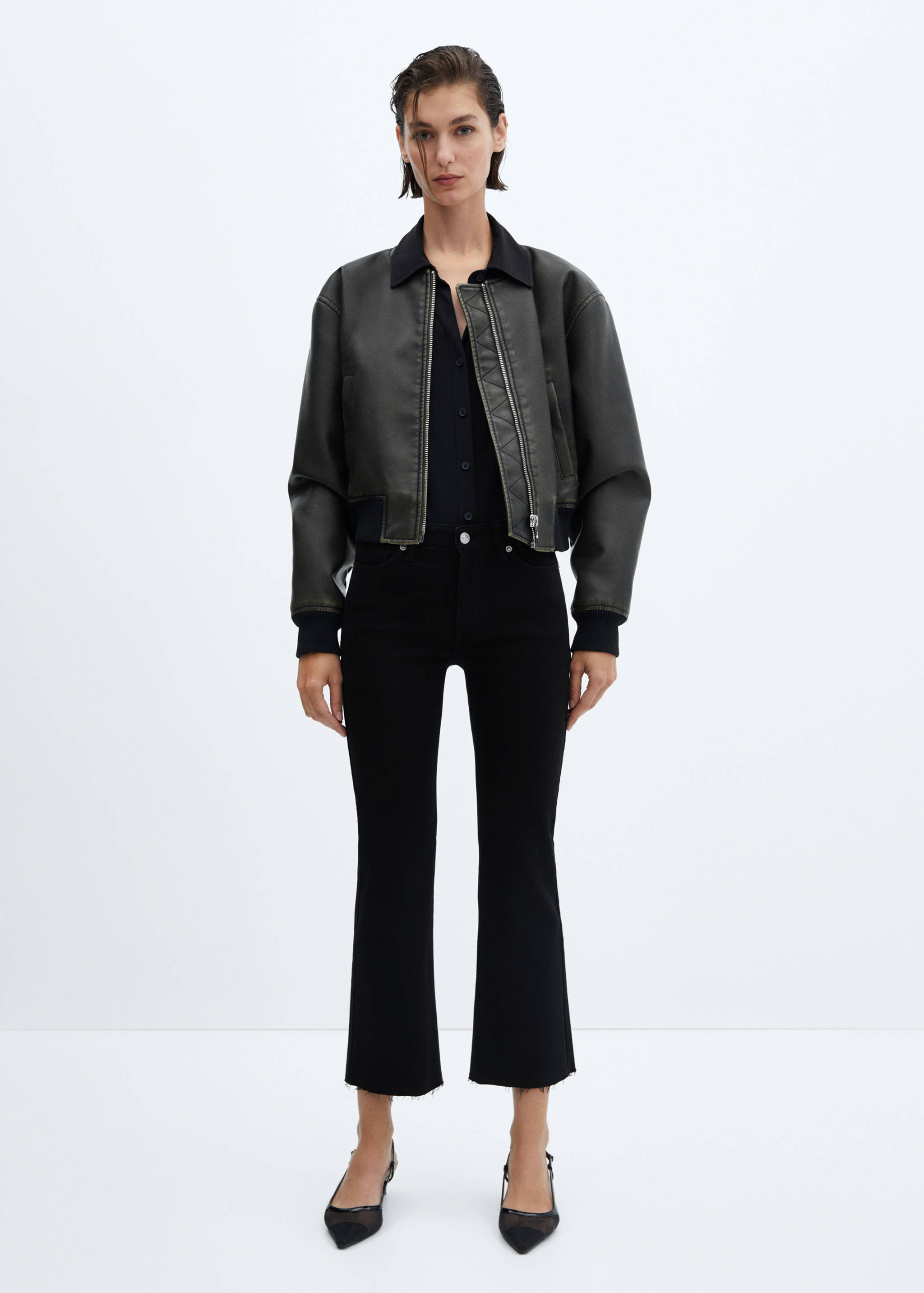 Sienna flared cropped jeans - General plane