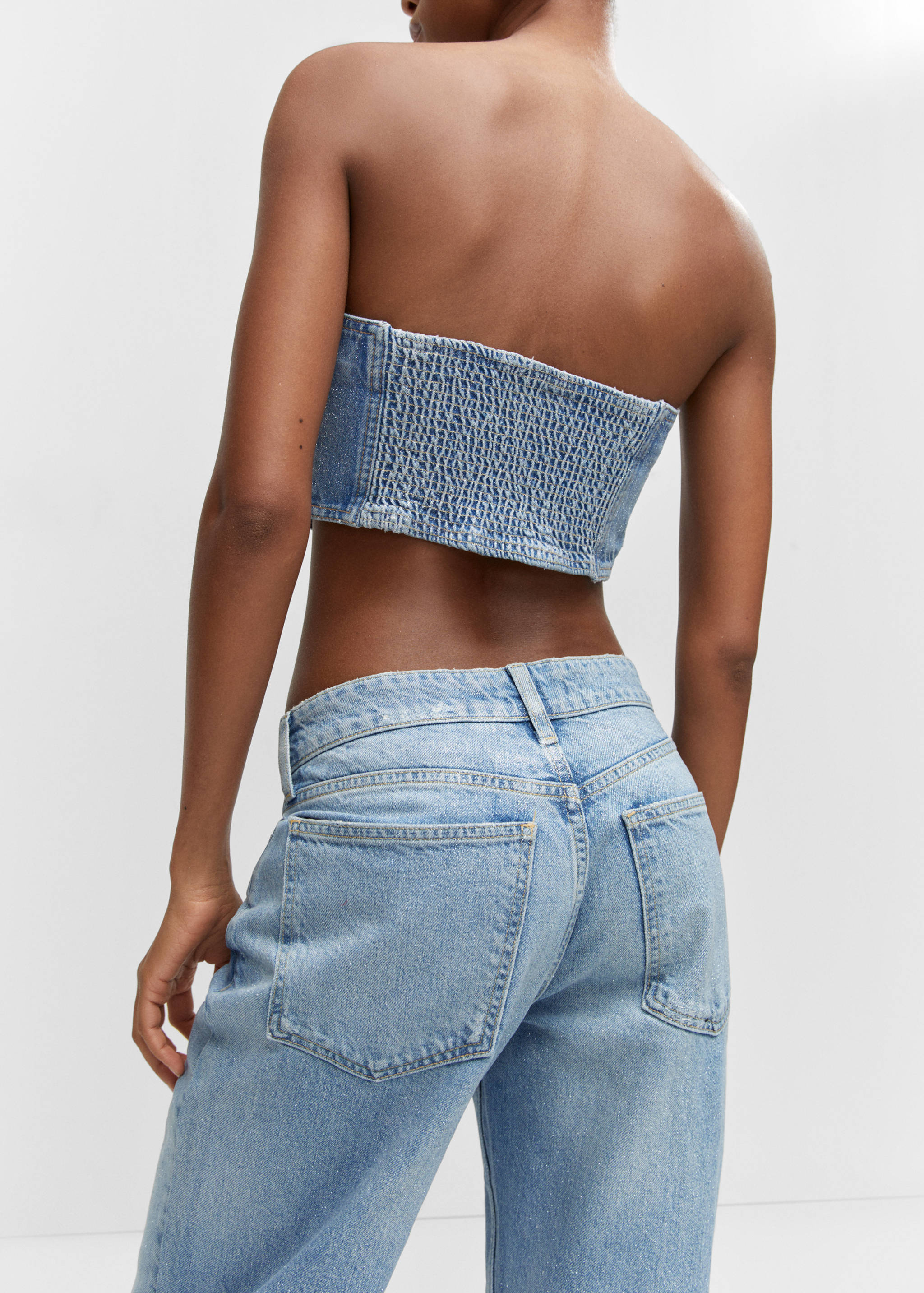 Shiny straight-leg jeans - Details of the article 4