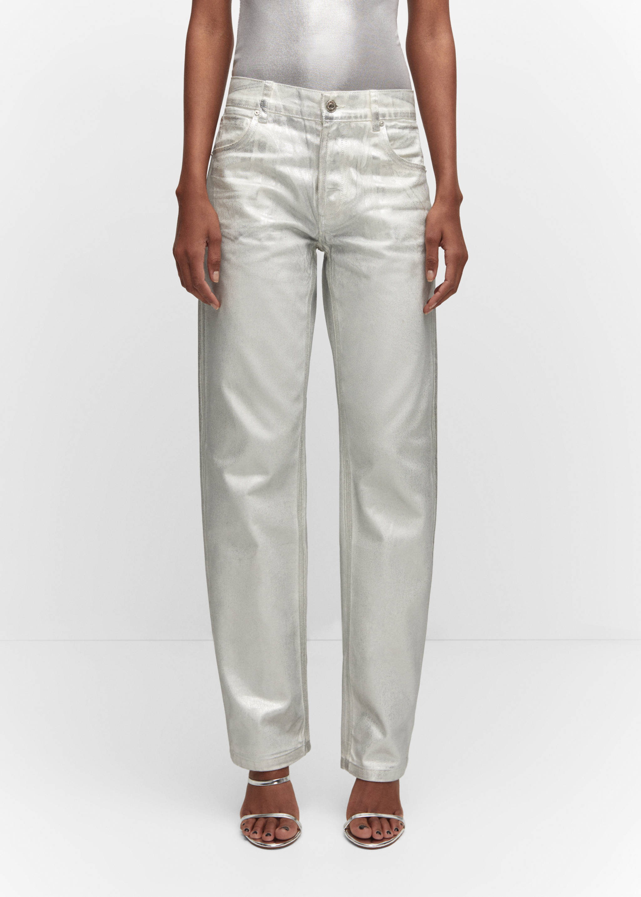 Metallic straight-leg jeans - Medium plane