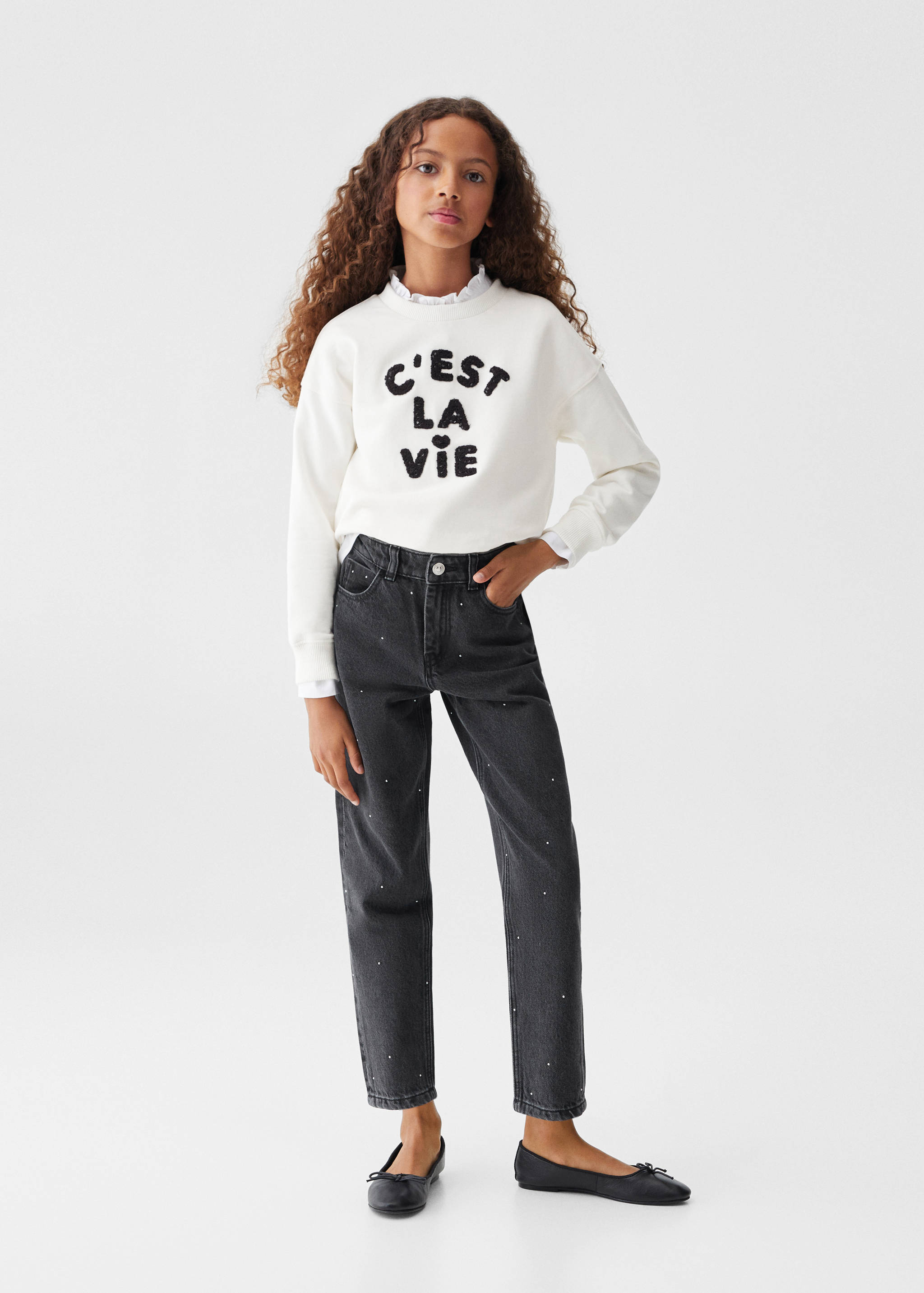 Shiny mom-fit jeans - General plane