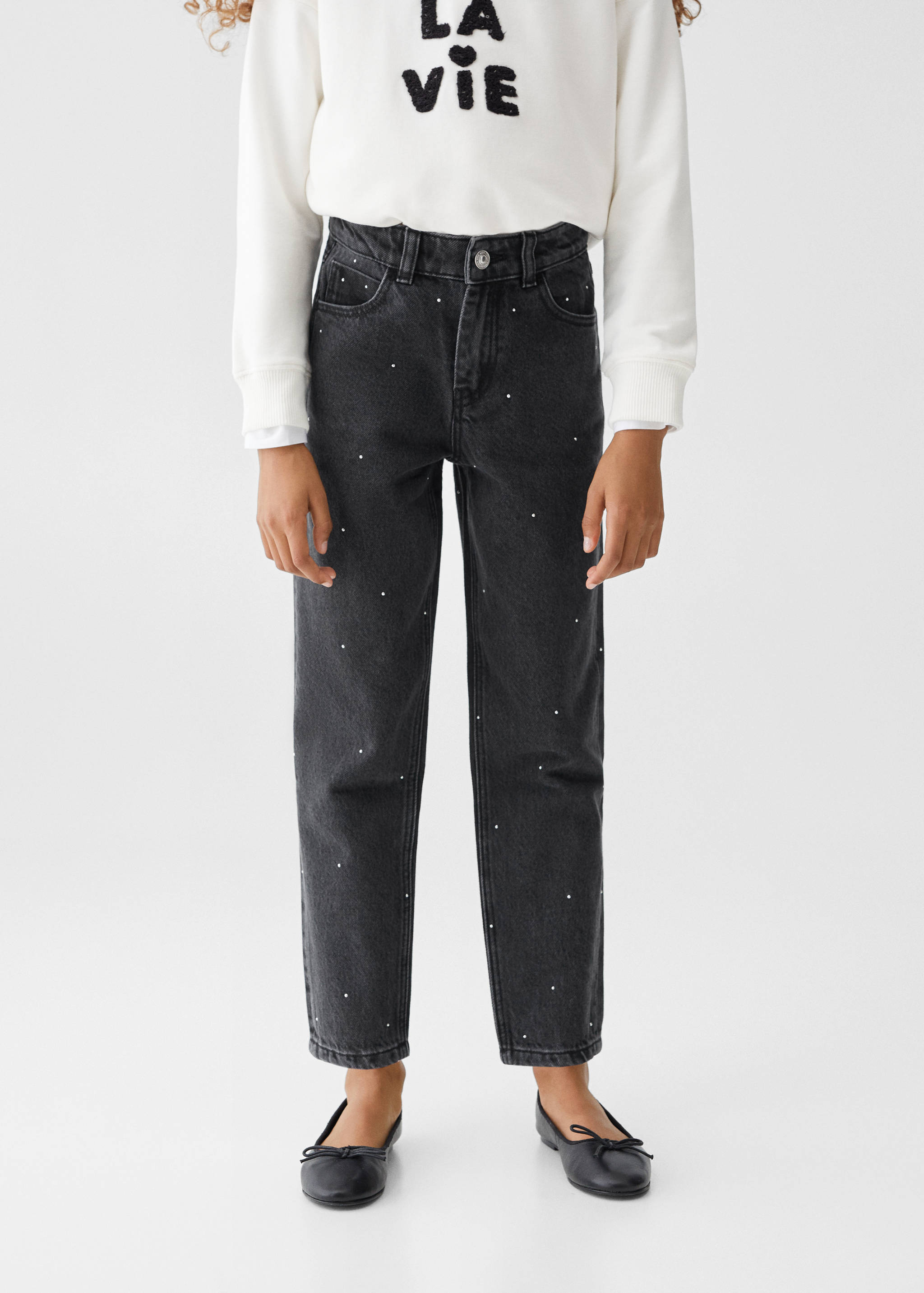 Shiny mom-fit jeans - Medium plane