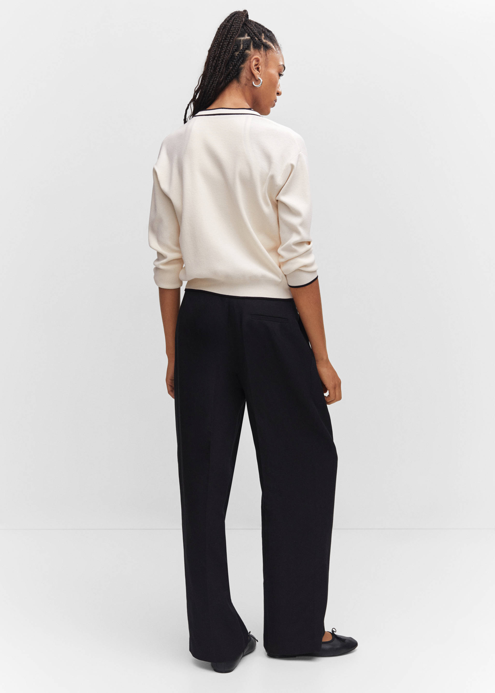 Knitted cardigan with contrast detail - Reverse of the article