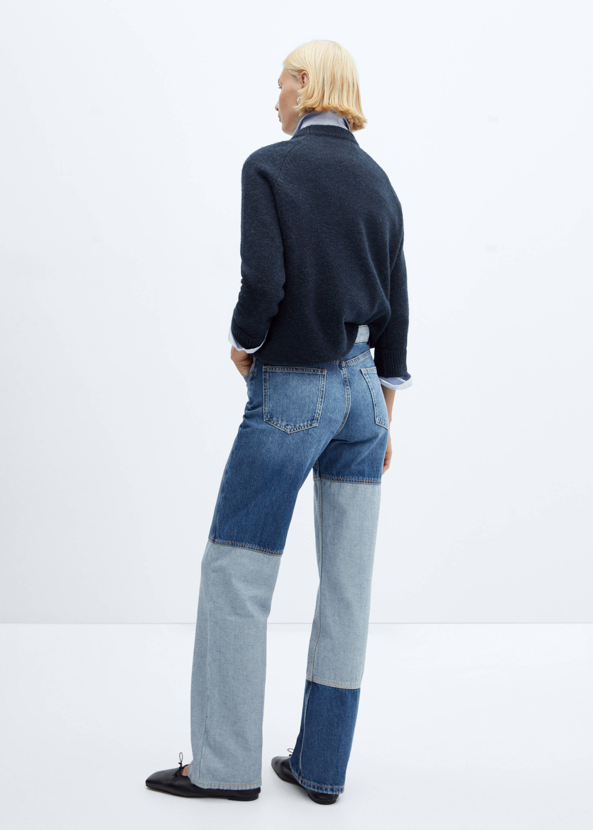 Wide leg patchwork jeans - Reverse of the article