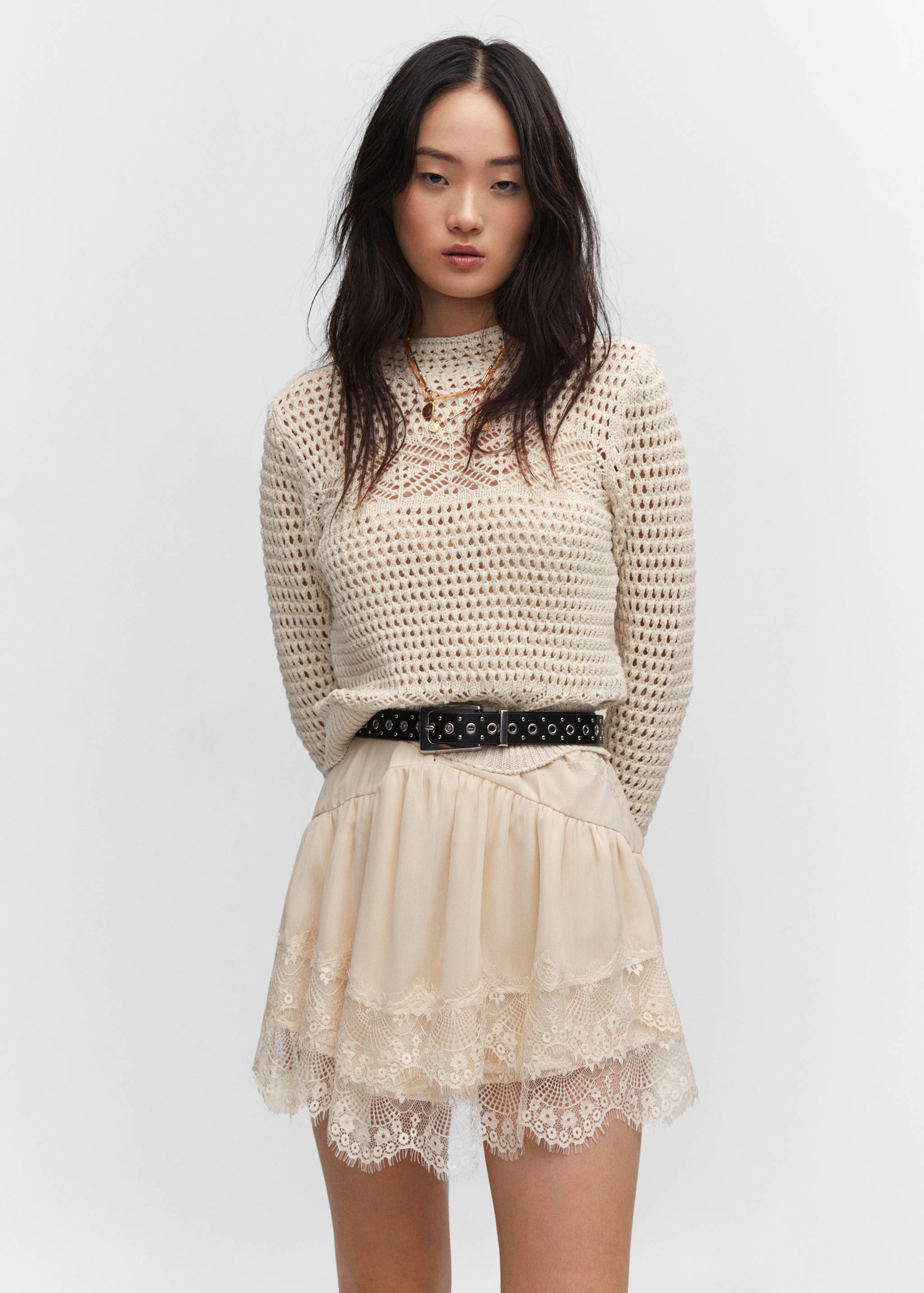 Jersey calado cuello perkins - Plano medio