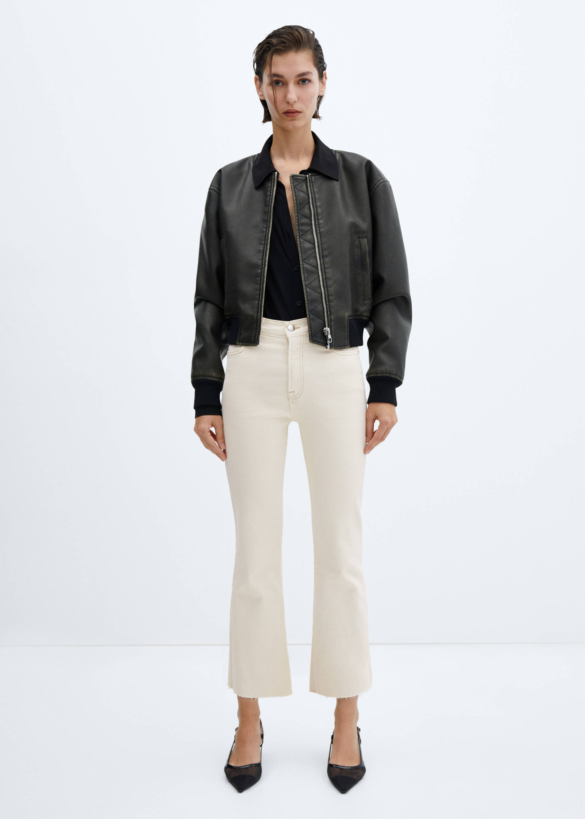 Sienna flared cropped jeans - General plane